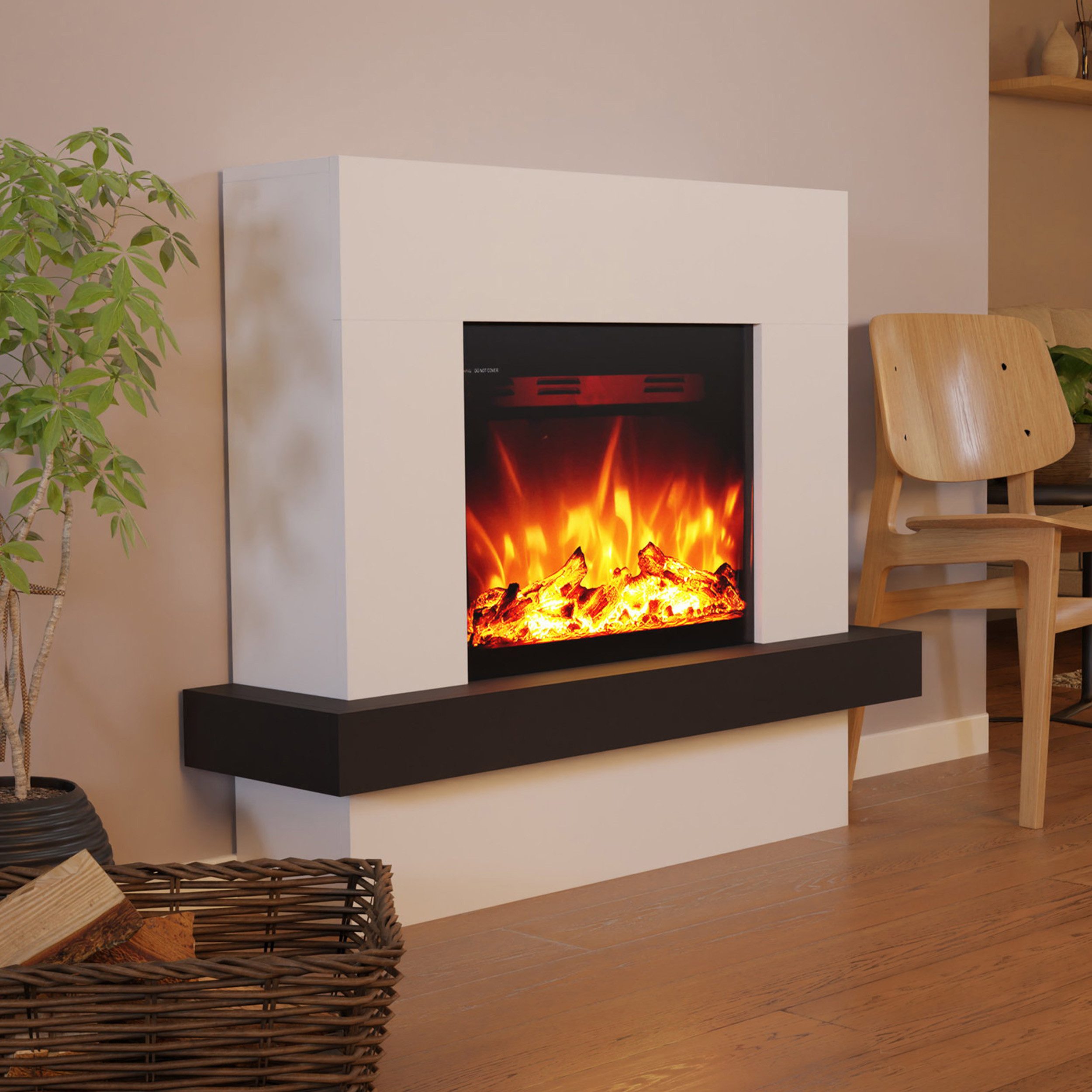GF Core Elektrokamin PANDORA LED Kamin mit Heizung, Standkamin, Elektrischer Kamin mit 3-fach Farbwechsler und Knisterfunktion