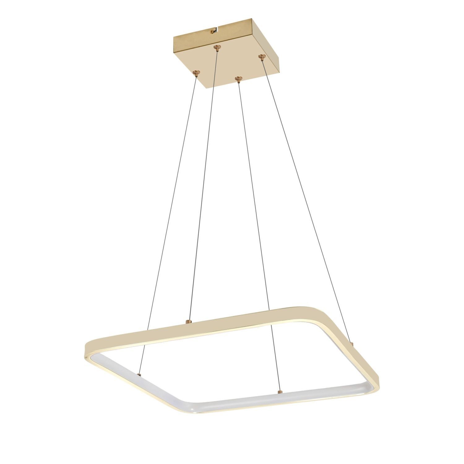 Licht-Erlebnisse Pendelleuchte ZIMEK, LED fest integriert, Neutralweiß, LED H: max. 110 cm 40 cm breit in Gold eckig 3100 lm Modern