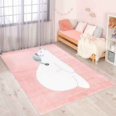 Kinderteppich ANIME921, Carpet City, rechteckig, Höhe: 11 mm, Kinderzimmer Teppich Modern mit Mond, Blumen, Wolken, Creme, Multi