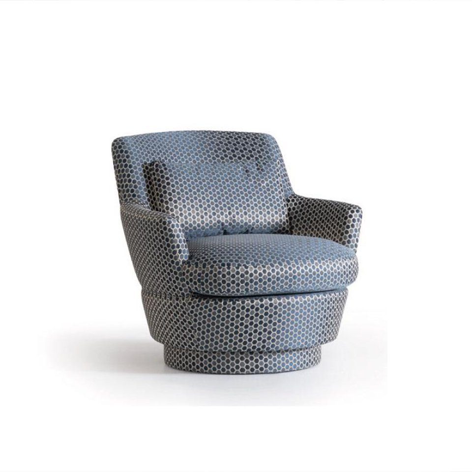 JVmoebel Sessel, Luxus Sessel Design Möbel Holz mit Textil Einsitzer Couch Lounge Club