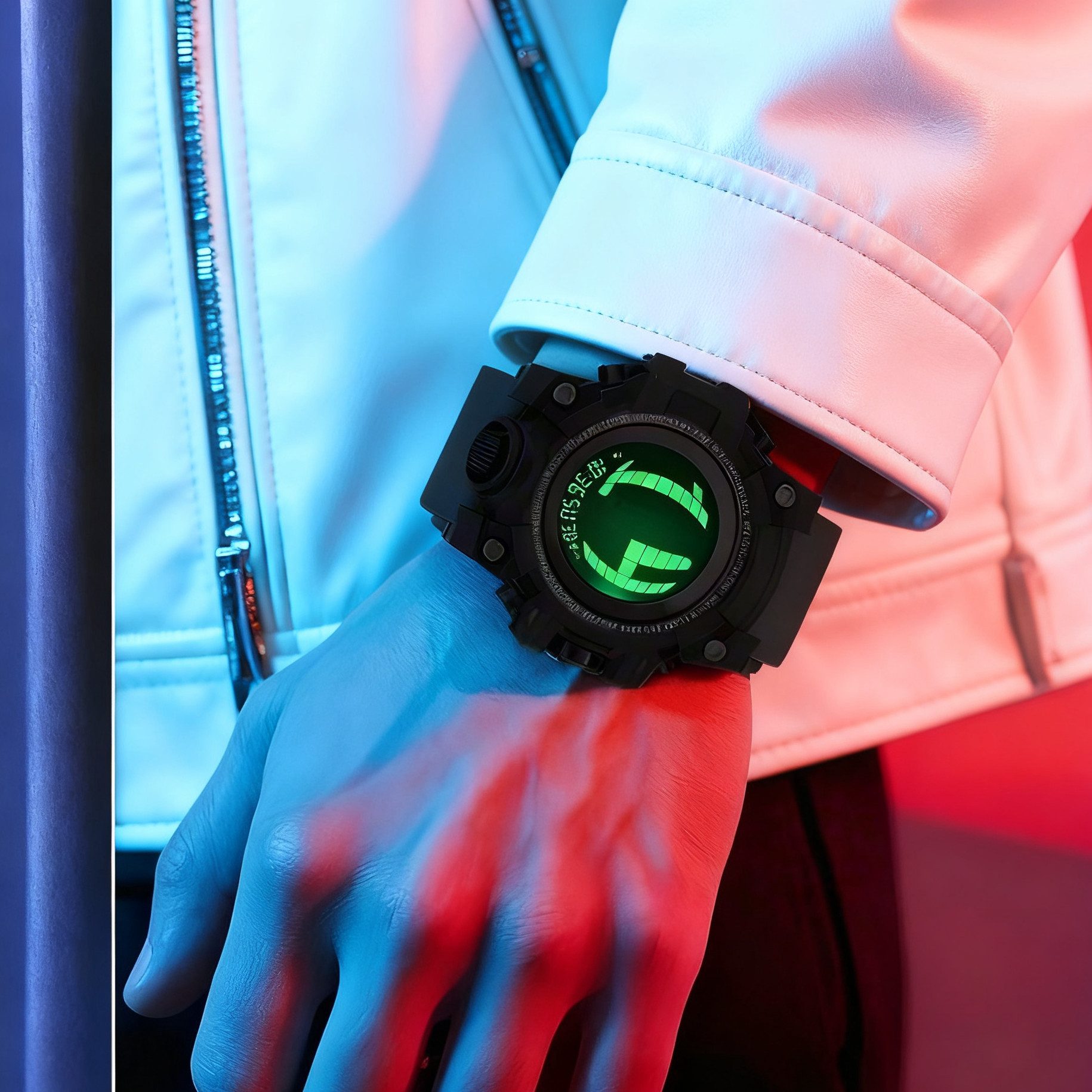 Toomoke Chronograph Chronograph, Digitaluhr, Digital Armbanduhr für Jugendliche, Sportuhr, (große Gesicht, LED Armbanduhr für Männer mit Wecker/Doppelzeit/Stoppuhr/12/24H), Quarzuhr,Armbanduhr,Herrenuhr,Digitaluhr,bis 50bar,TPU-Armband