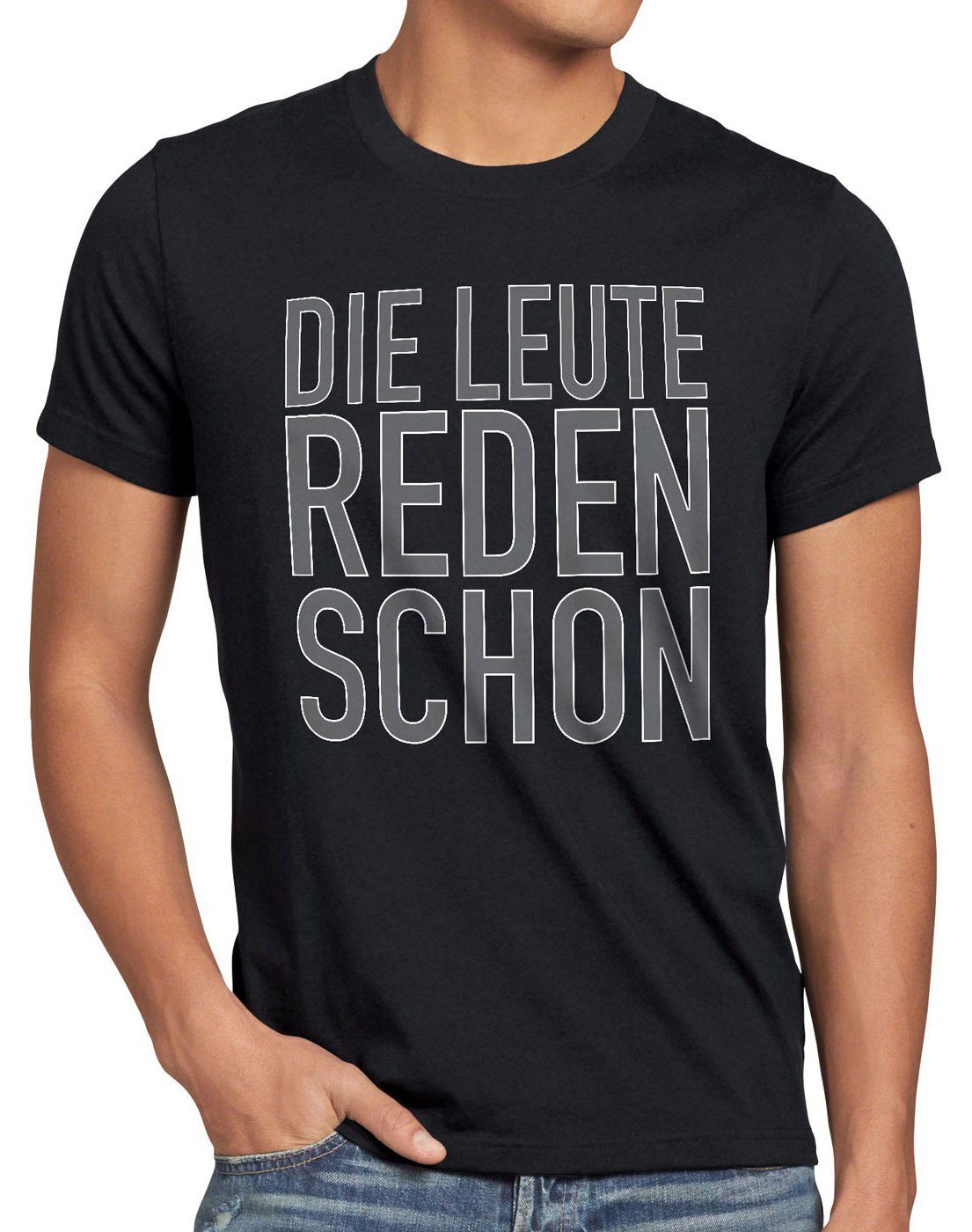 style3 Print-Shirt Herren T-Shirt Die Leute reden schon Funshirt Spruch Berlin spruchshirt hipster schwarz