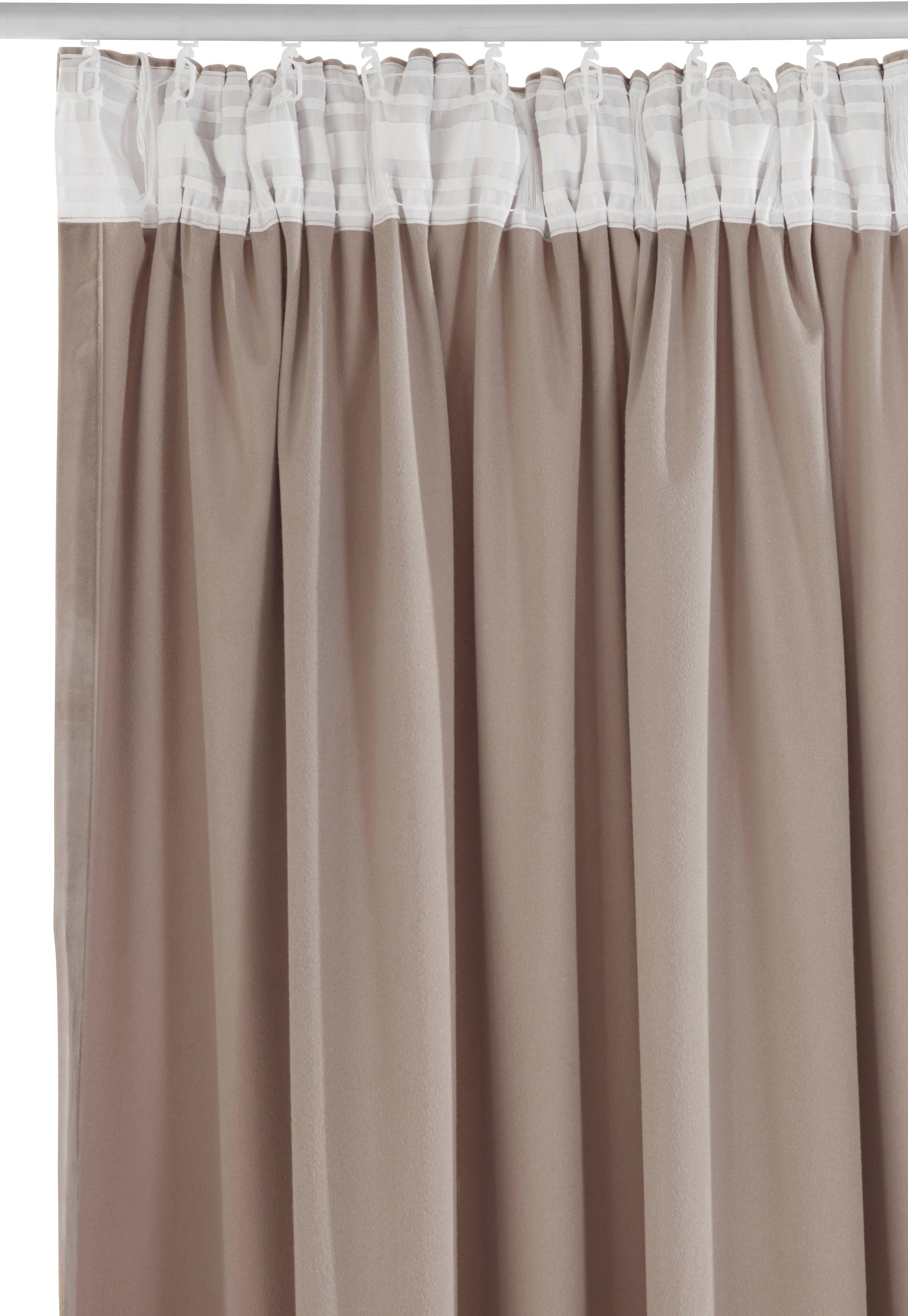 LeGer verschiedene Multifunktionsband blickdicht, Größen blickdicht, Samt Ladina, Gercke, taupe Polyester, Vorhang by Home St), (1 Lena gewebt,