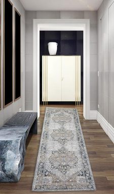Teppich Klassischer Teppich mit orientalischen Verzierungen & Ornamenten in creme grau, Teppich-Traum, rechteckig, Höhe: 2 mm