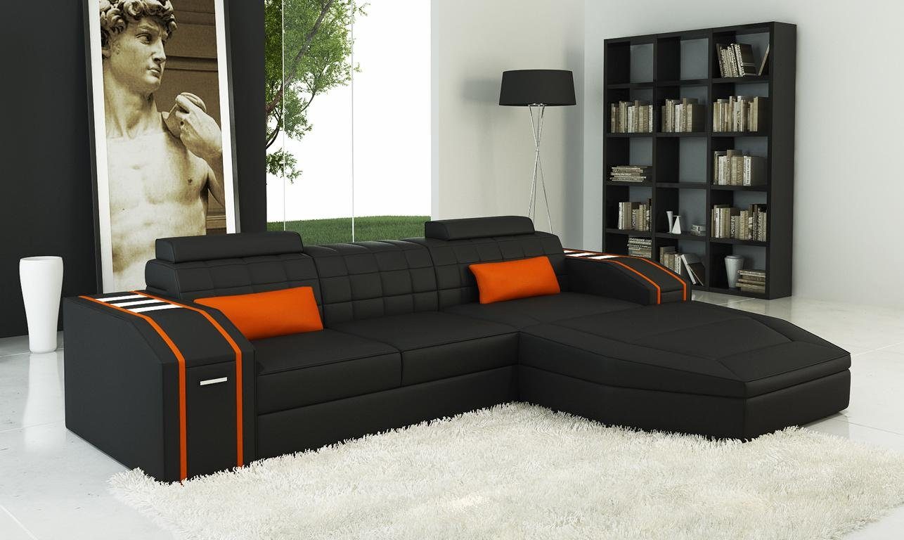 JVmoebel Ecksofa Designer graues L-Form Sofa große Wohnlandschaft Modern Neu, Made in Europe