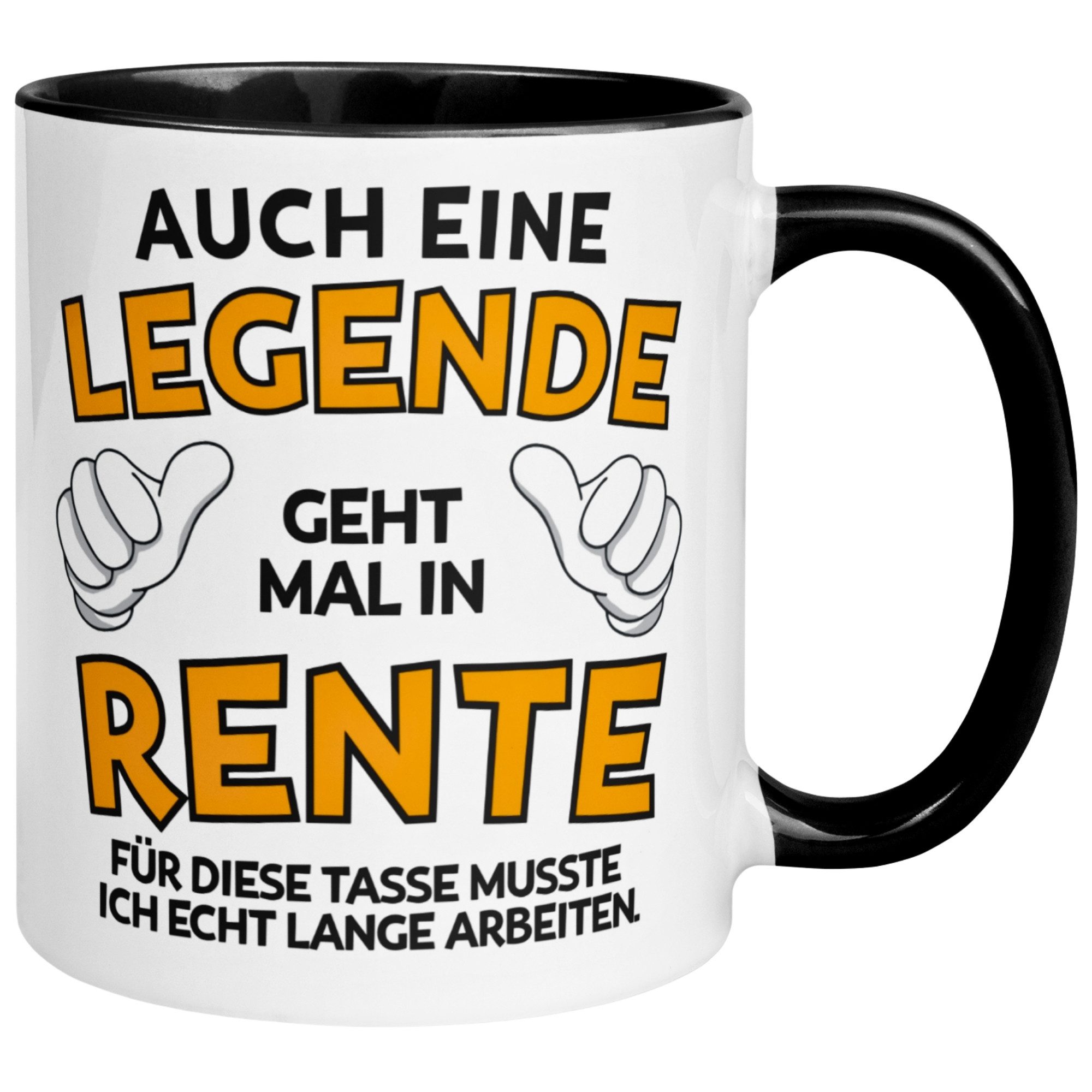 Momentals Tasse Rentner – „Auch eine Legende geht mal in Rente“ – Geschenk Rente Mann, Gratis Versand · Links-&Rechtshänder · Spülmaschinenfest