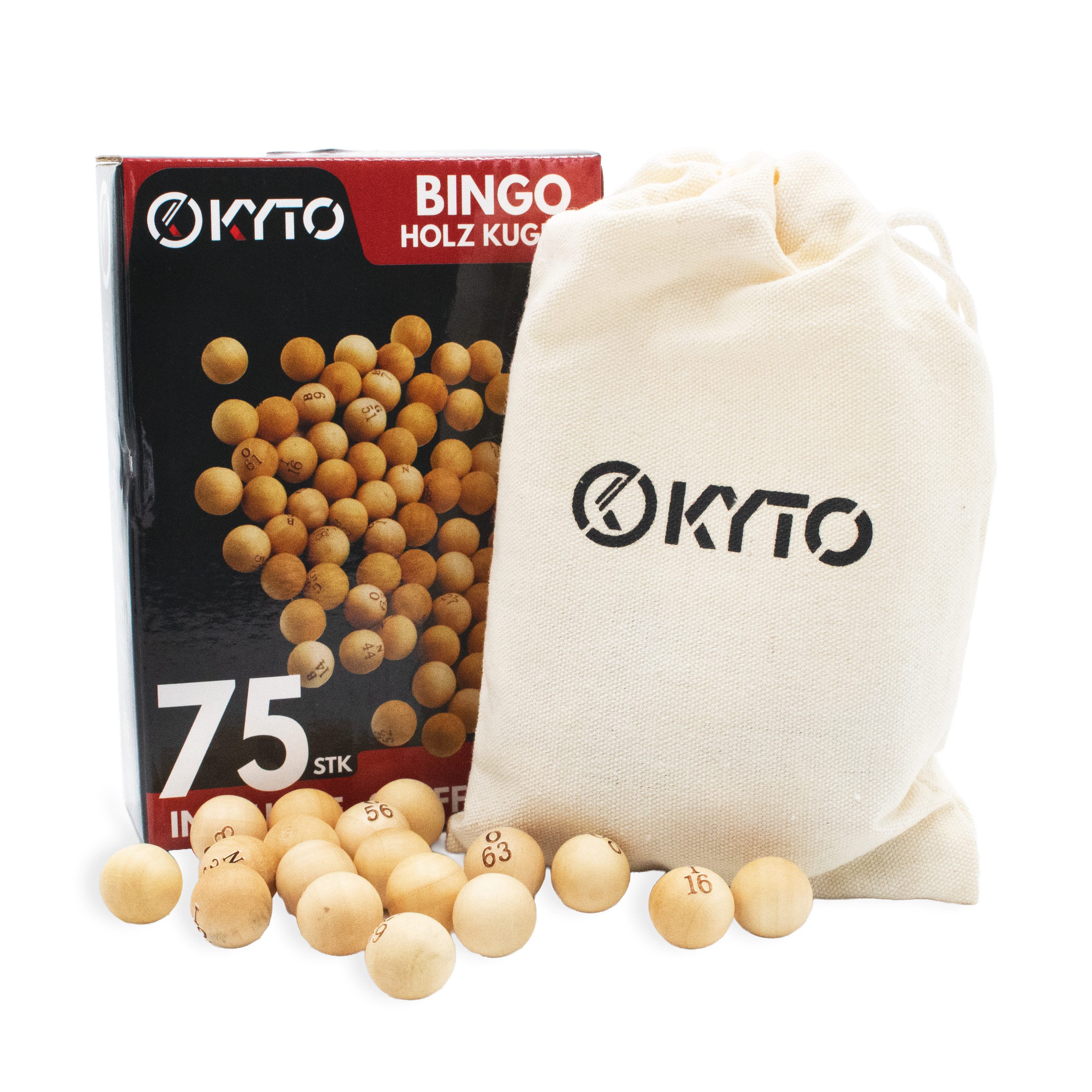 MSZweirad Spiel Kyto Bingo Holz Kugelset 75 TLG Bingo Spiel ⌀ Kugel 1,3 cm