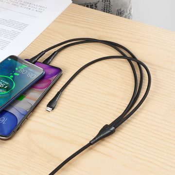 mcdodo Mamba Series 3 in 1 Lightning+Micro USB+Type-c Ladekabel 1.2m Smartphone-Kabel