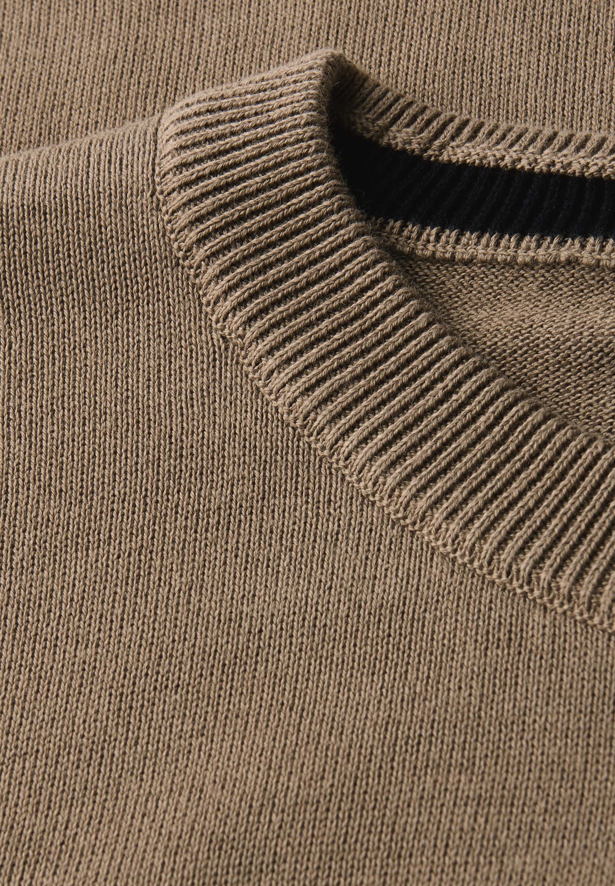 STREET ONE MEN Rundhalspullover aus reiner Baumwolle