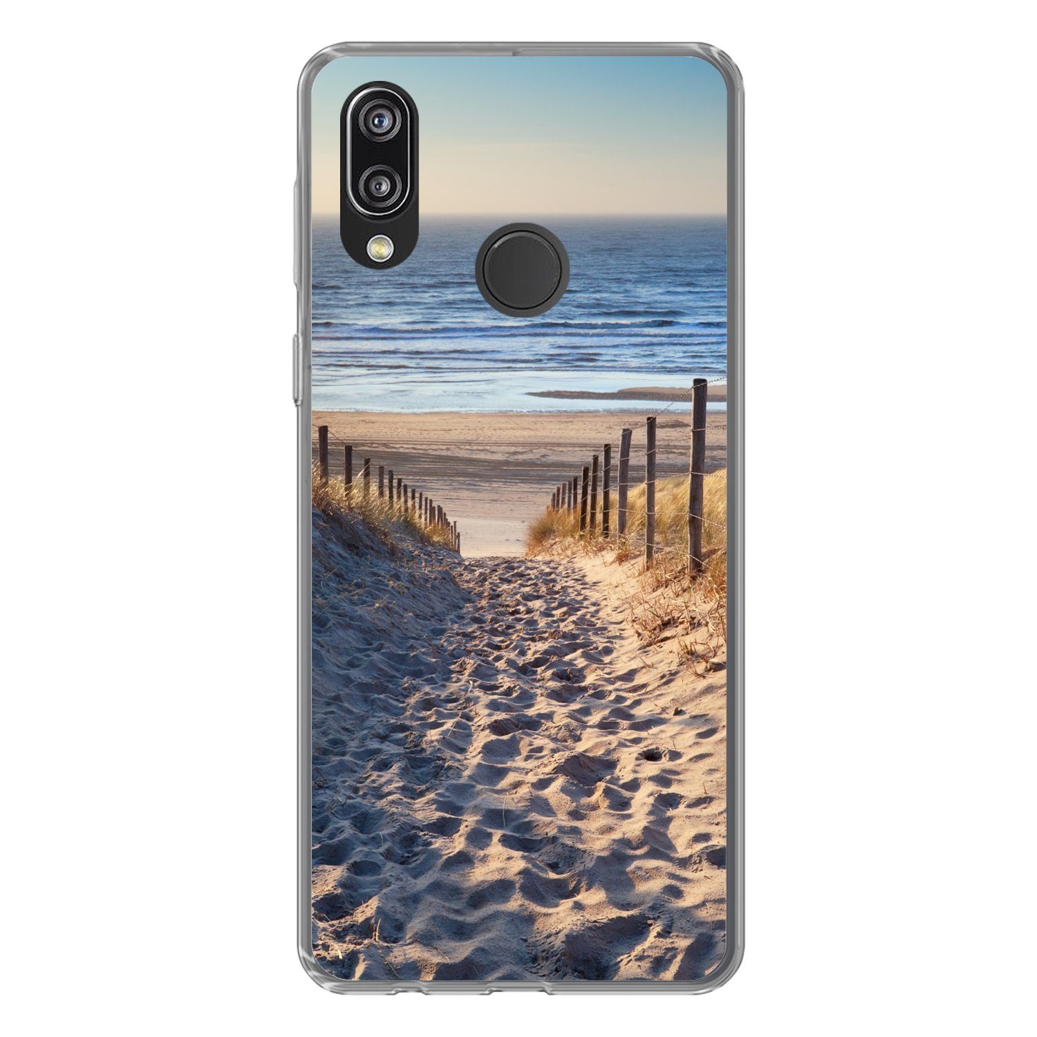 MuchoWow Handyhülle für Huawei P20 Lite (2020) Strand - Meer - Niederlande - Dünen - Sonne, Handy Case, Silikon, Bumper Case Dünn