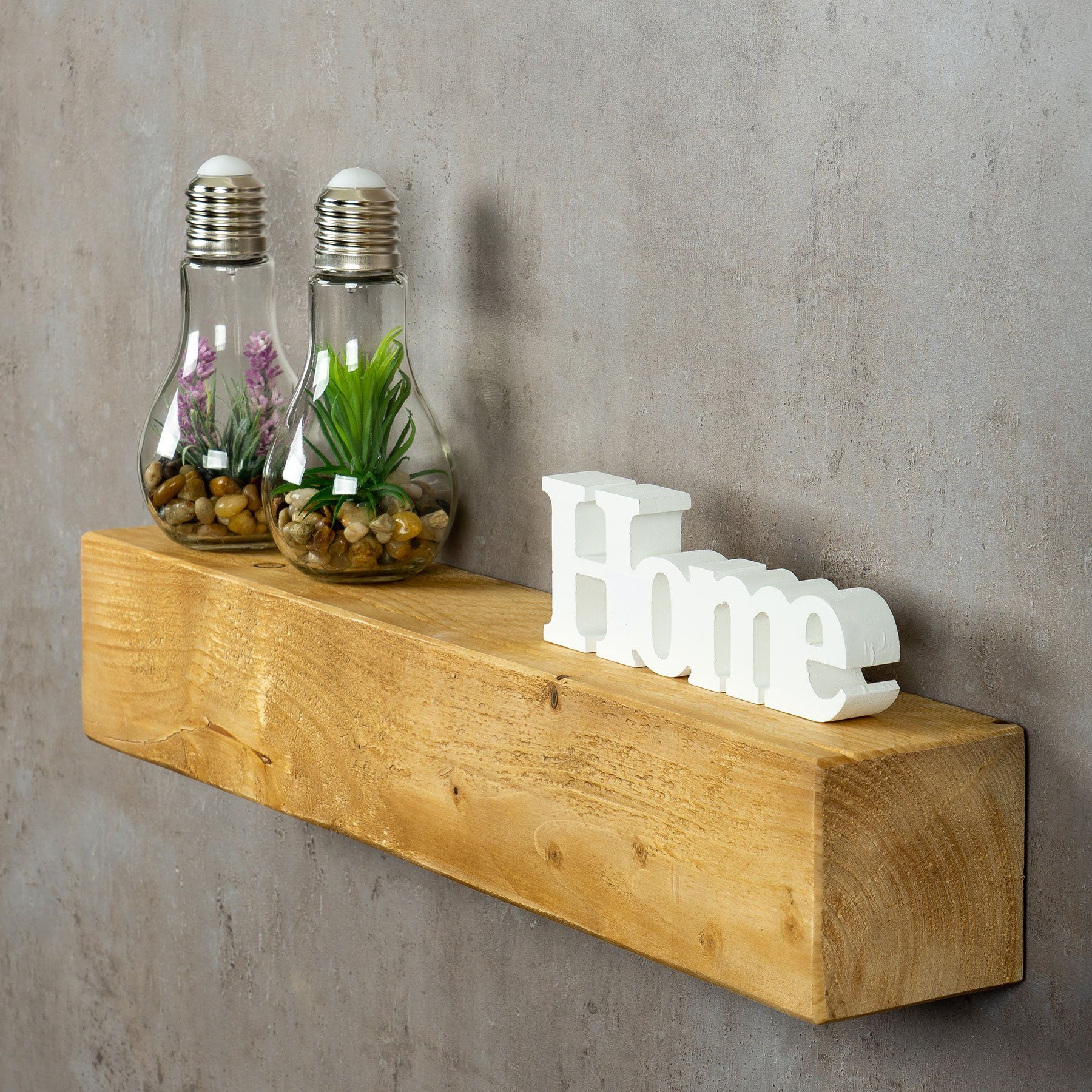 Levandeo® Wandregal, levandeo Wandregal Holz Massiv 60x10cm Eiche Farbig Wa günstig online kaufen