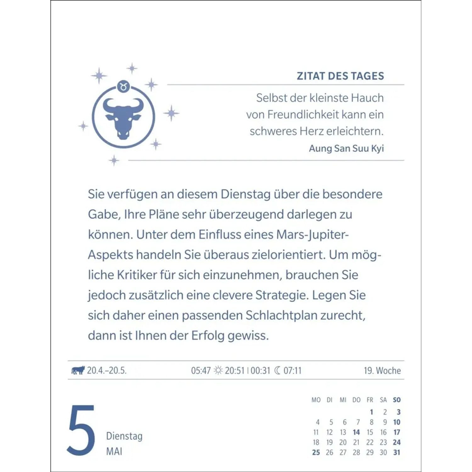 Harenberg Kalender Verlag Abreißkalender Stier Sternzeichenkalender 2026 - Tagesabreißkalender - Ihr...