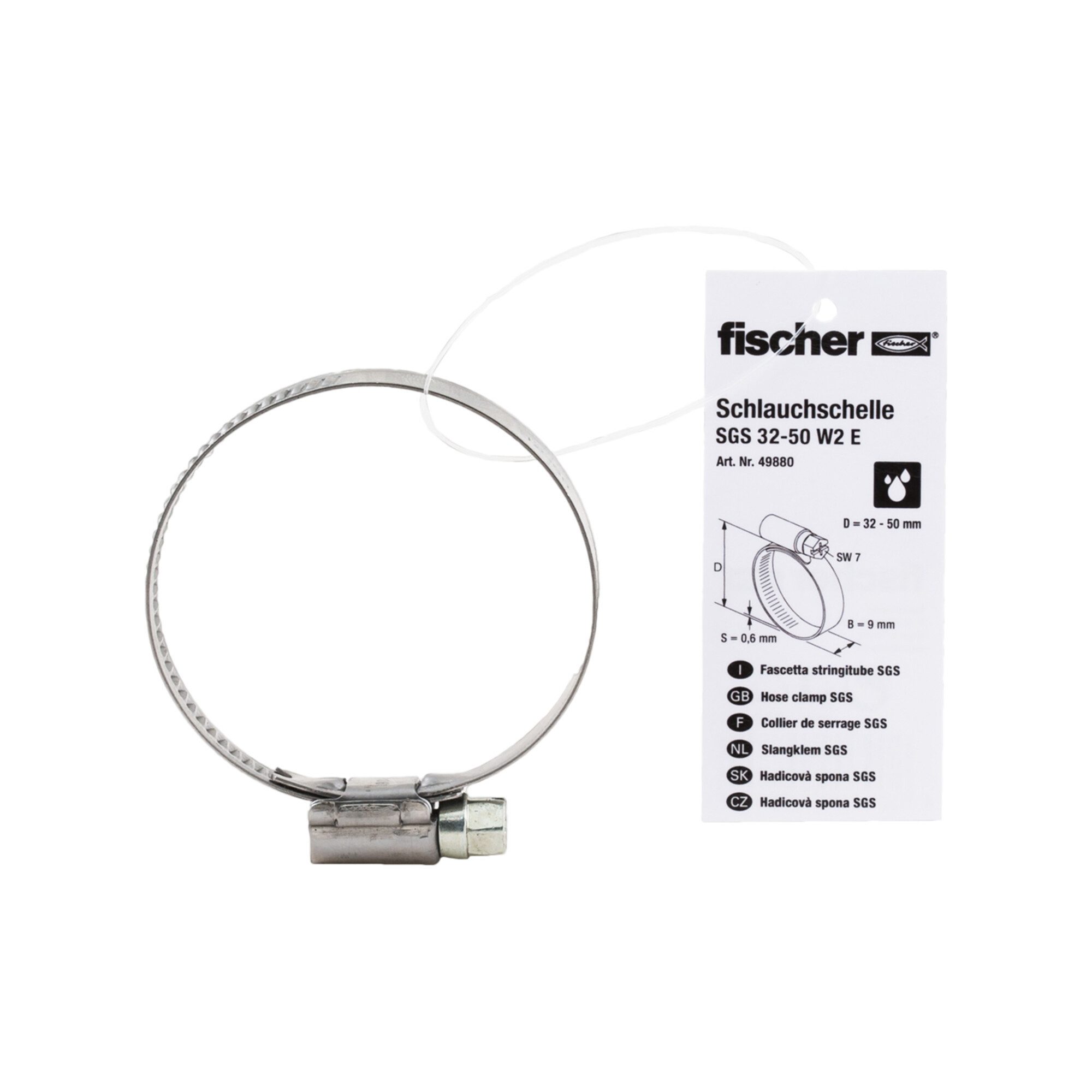 fischer Schlauch fischer Schlauchschelle SGS 32-50 W2 E 10 Stk