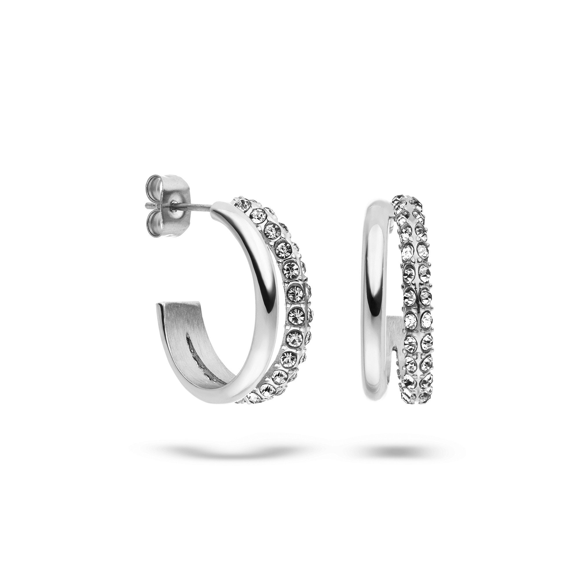 s.Oliver Paar Creolen Schmuck Geschenk Edelstahl Creolen The Daily Spark, mit Zirkonia (synth)