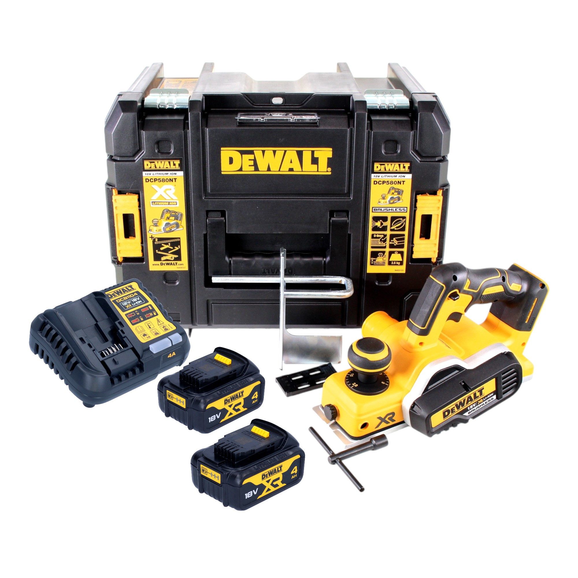 DeWalt Elektrohobel DCP 580 M2 Akku Ломтерезки 18V 82mm + 2x Akku 4,0Ah + Ladegerät + TSTAK
