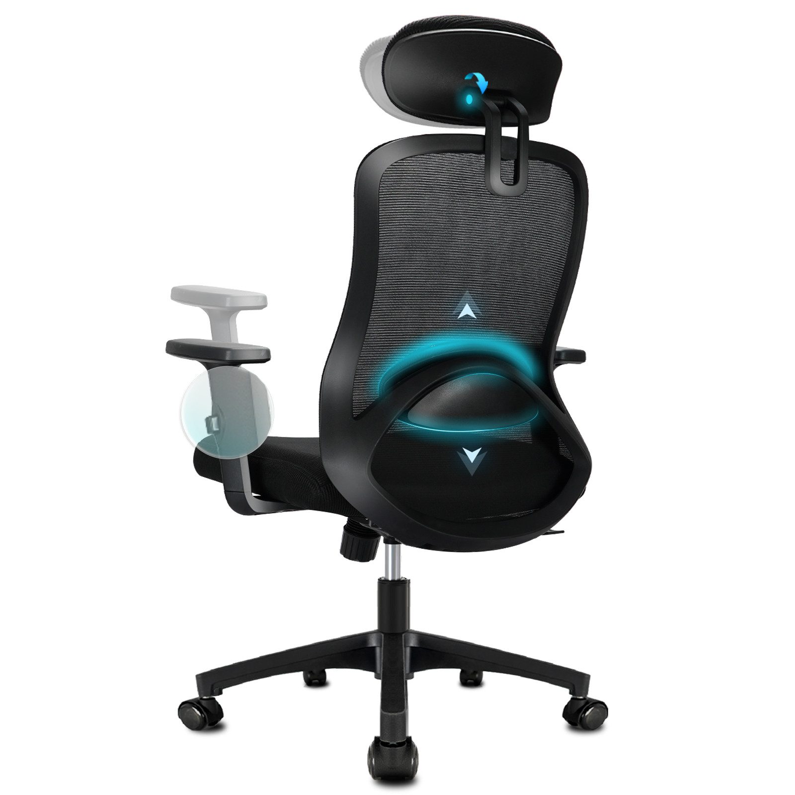 Durrafy Bürostuhl Chefsessel aus Mesh,Ergonomischer Schreibtischstuhl,stuhl günstig online kaufen