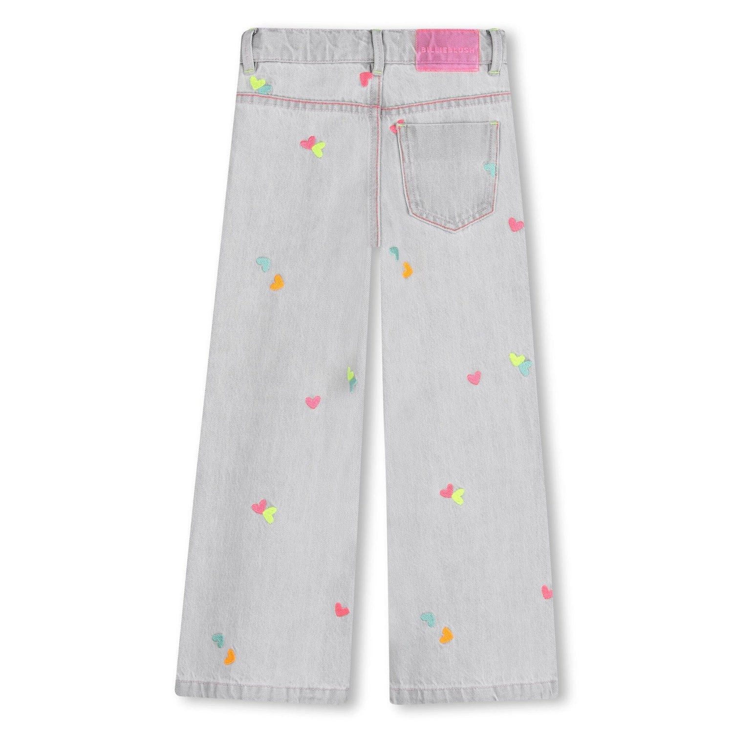 Billieblush Bequeme Jeans BILLIEBLUSH „Janim“ Jeanshose – graues Denim mit bunten Herzstickereie – Bild 2 von 2