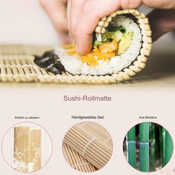 ousudela Sushi-Roller Bambusmatte für Sushi 3-teilig, natürliche Bambusrolle für Maki-Sushi, (1-tlg)