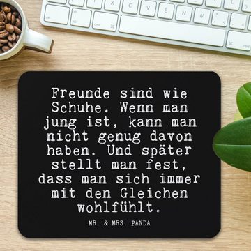 Mr. & Mrs. Panda Mauspad Freunde sind wie Schuhe.... - Schwarz - Geschenk, Beziehung, Spruch, (1-St)