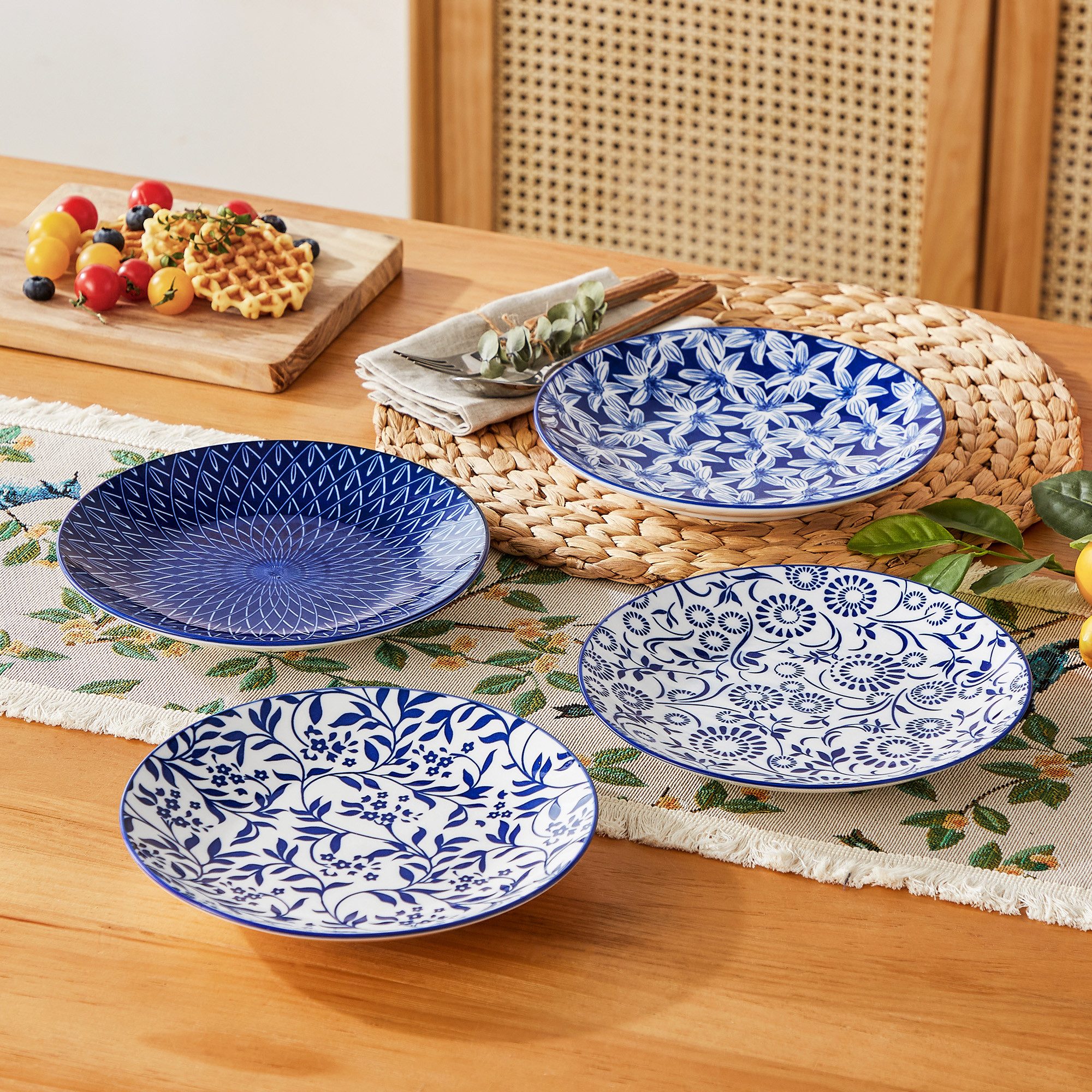 vancasso Dessertteller 4/6tlg Dessertteller für 4/6, Porzellan Tafelservice, Mehrfarbig/Blau, (4 St) – Bild 5 von 5