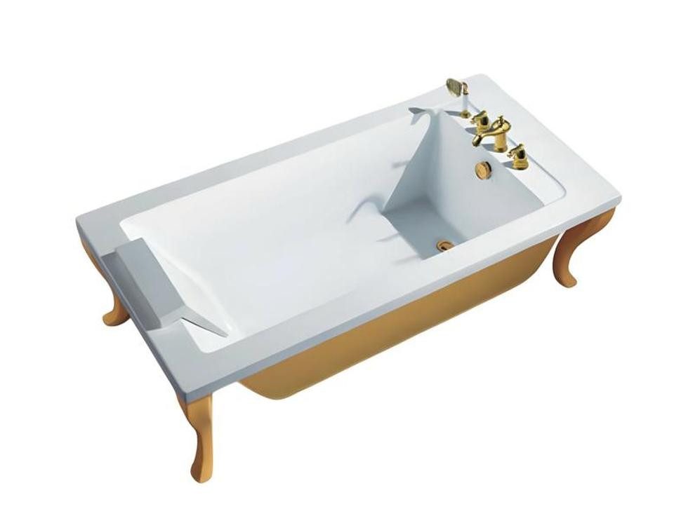 JVmoebel Badewanne Exklusive Gelbe Acrylbadewanne 185x90 cm – Luxus Komfortwanne, Made in Europe