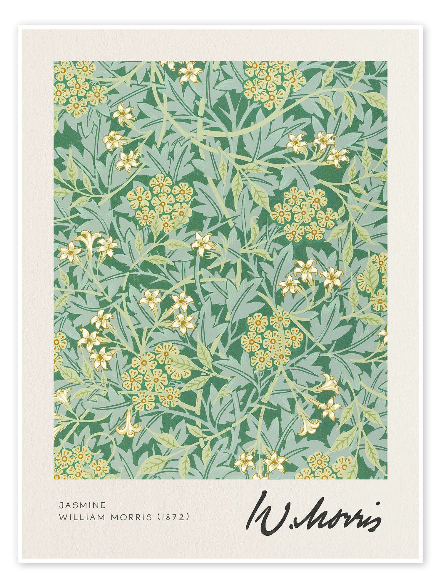 Posterlounge Wandbild Jasmine, William Morris, erhältlich als Poster, Leinwandbild, Wandsticker oder Acrylglasbild