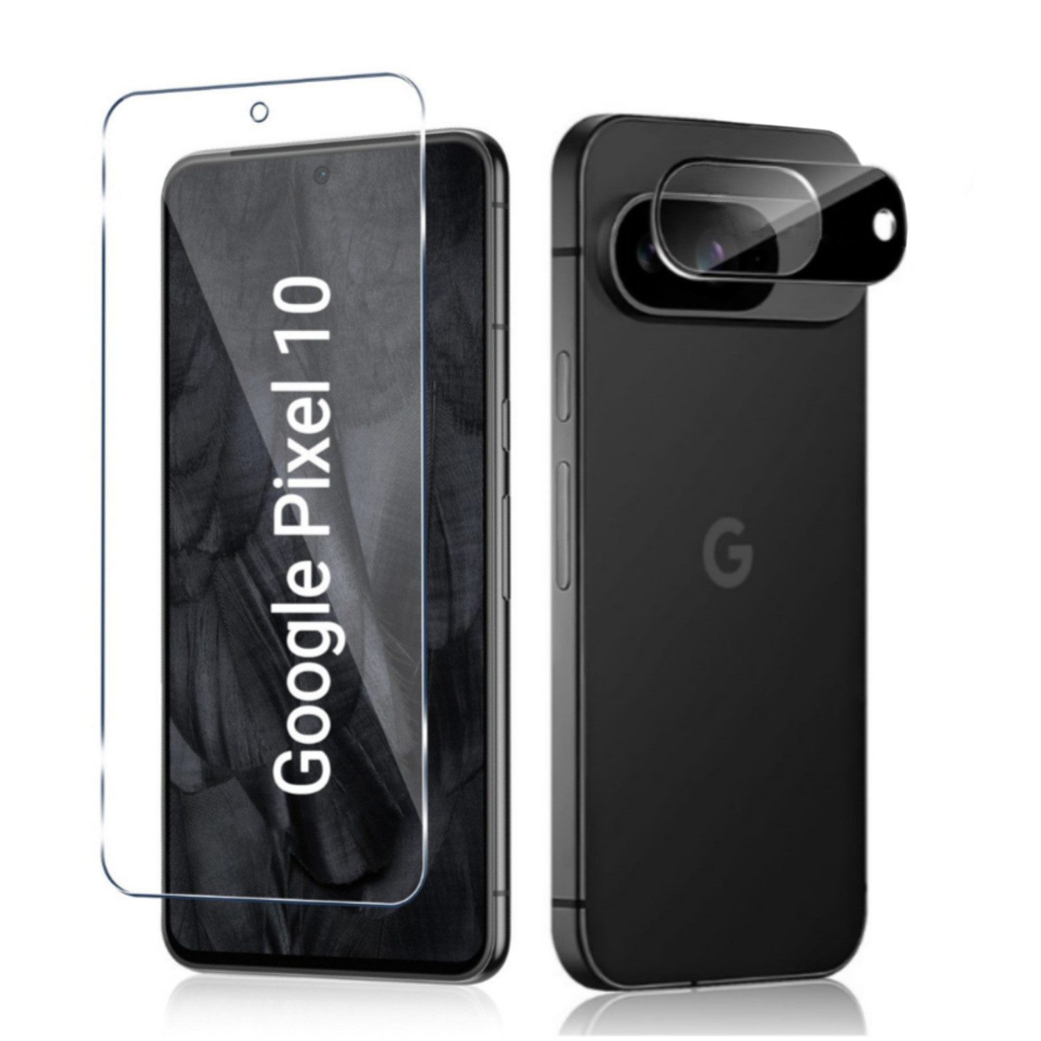 CLM-Tech Displayschutzglas und Kameraschutz für Google Pixel 10 6,3 Zoll, 2er Set Kameraglas Panzerglas 9H Härte Folie, 2 Stück, Anti-Fingerabdruck und blasenfreie Anbringung