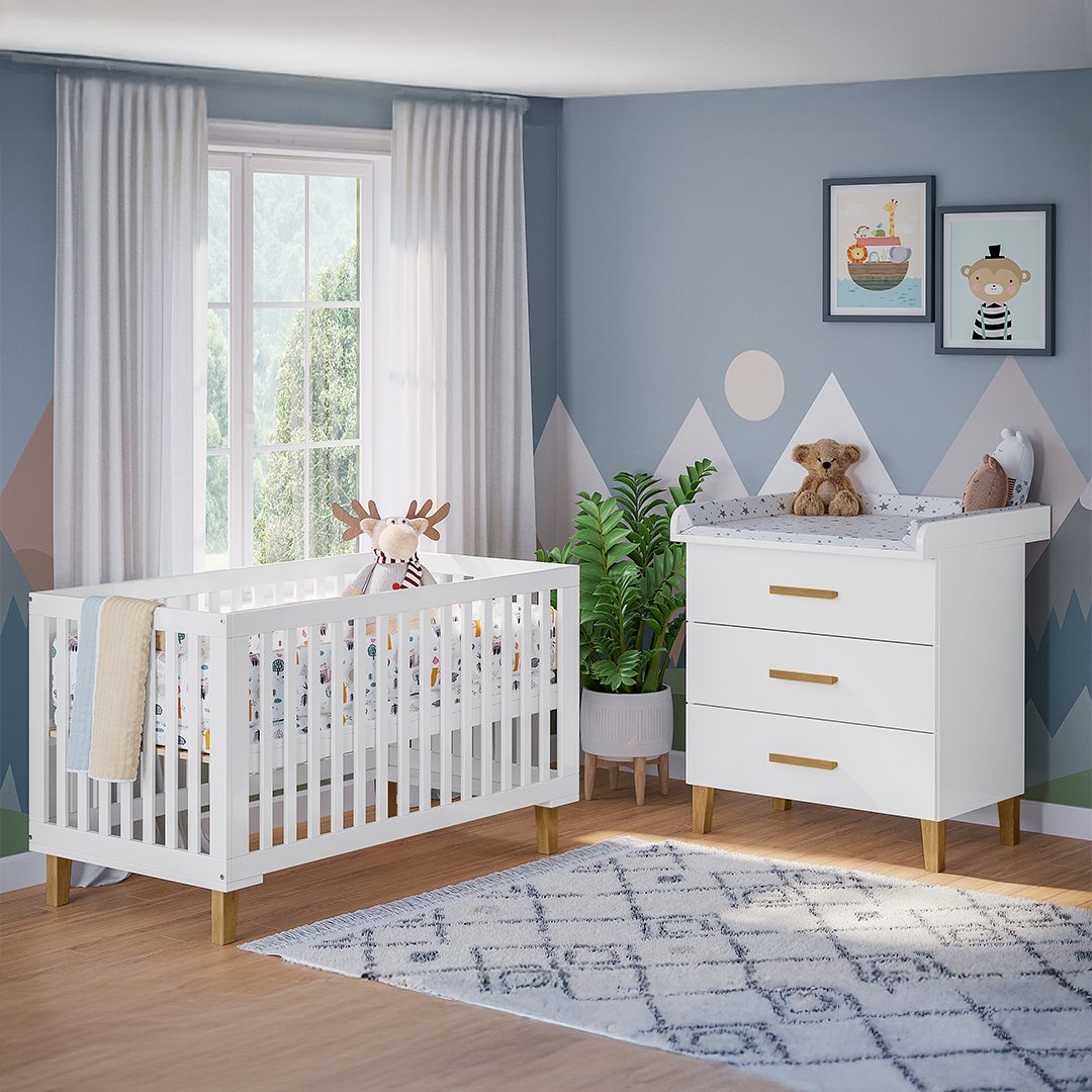 Bellabino Babymöbel-Set Liri, (2-tlg., Kinderbett, Wickelkommode), günstig online kaufen