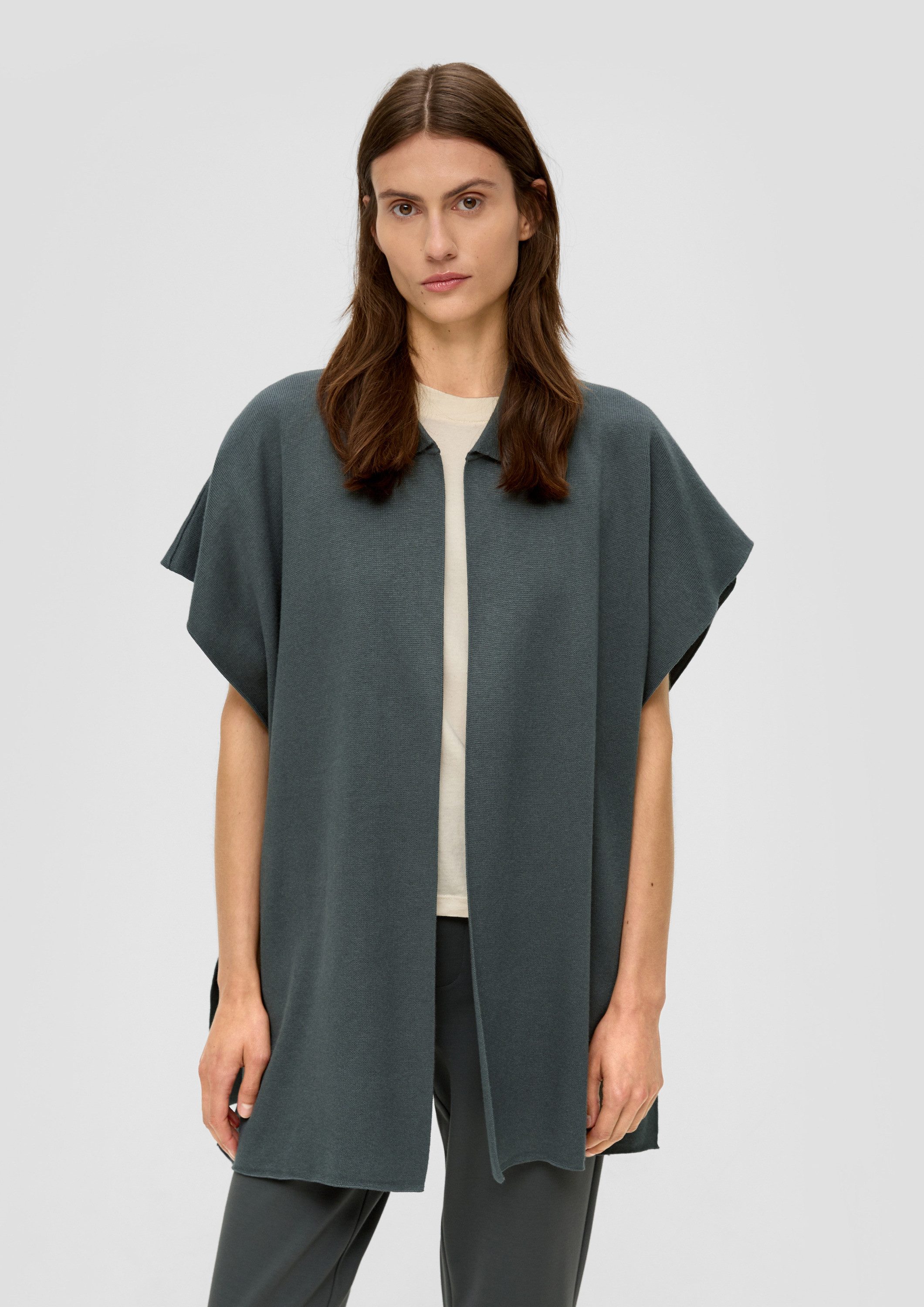 s.Oliver Poncho Indoor-Poncho Strickponcho aus Viskosemix