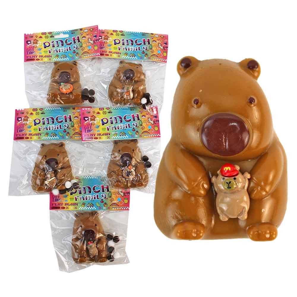 Jonotoys Spielfigur 5 Stück Gummi Capybara zum Stretchen - ca. 8 cm, (5-tlg)
