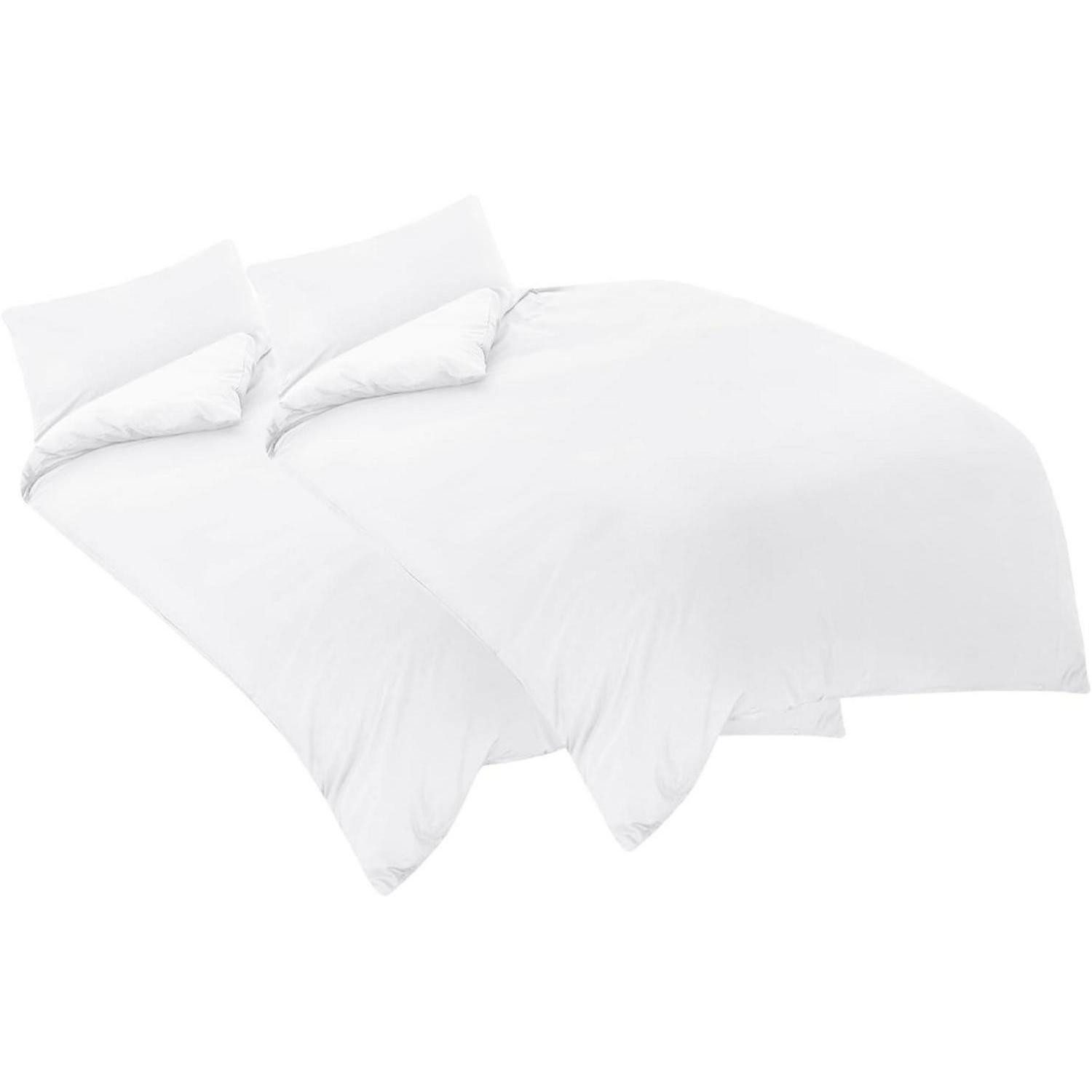 LuxusKollektion Bettwäsche Bettwäsche Set 135x200 4tlg Weiß Mikrofaser mit Reißverschluss