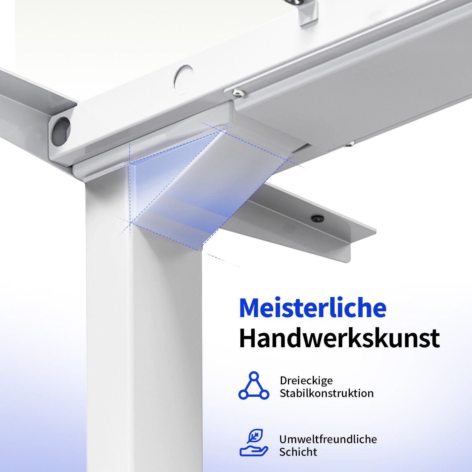 MAIDESITE Schreibtisch Elektrisch Höhenverstellbarer, Dualmotor-System, 62-125 cm (1-St), bis 160 kg, leise, ergonomisch mit Memory-Funktion & USB-Ladeanschluss – Bild 5 von 5