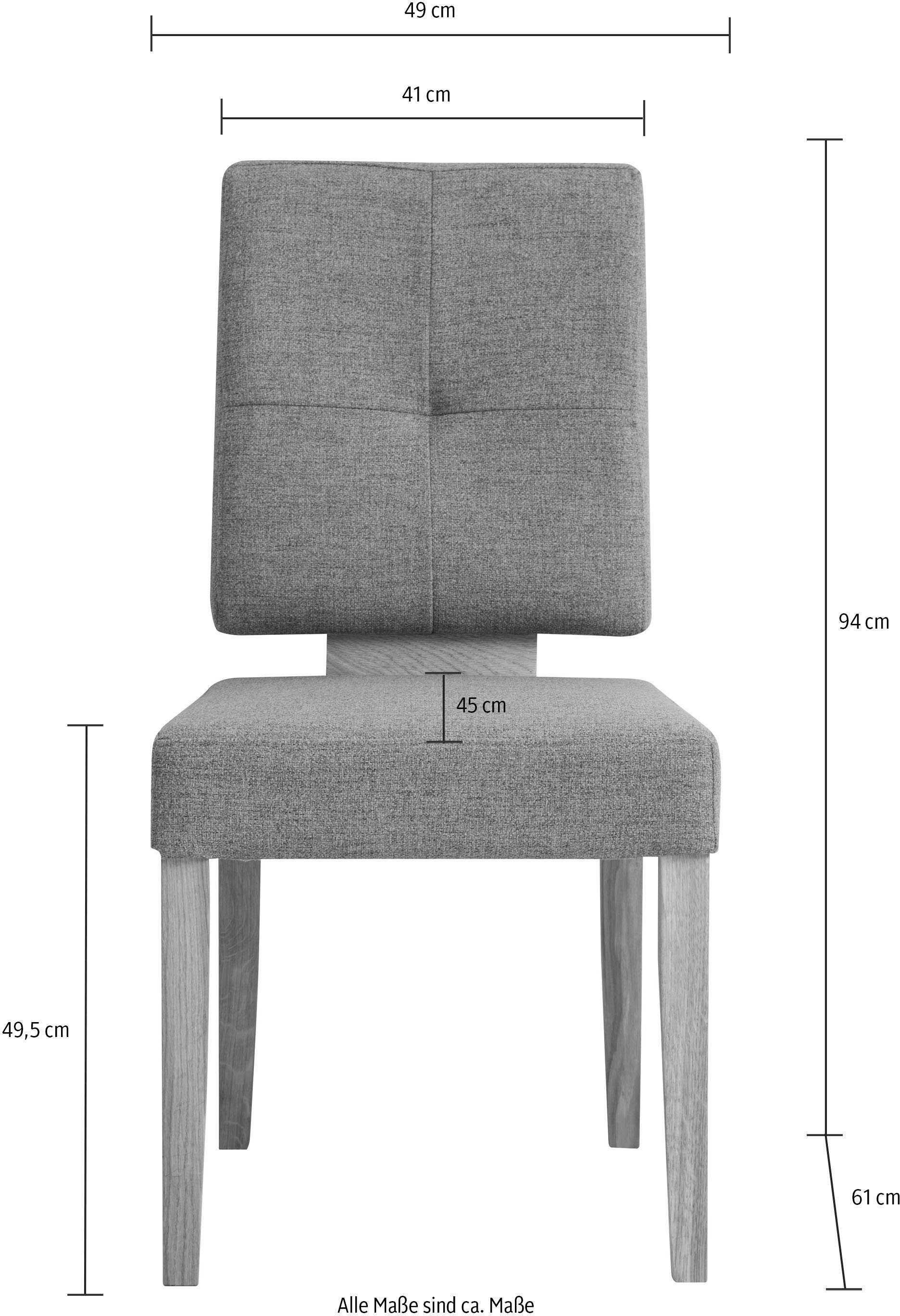 OTTO home Esszimmerstuhl Ponza Polsterstuhl (Set, 2 St), Gestell Eiche massiv geölt, Esszimmer Bestseller