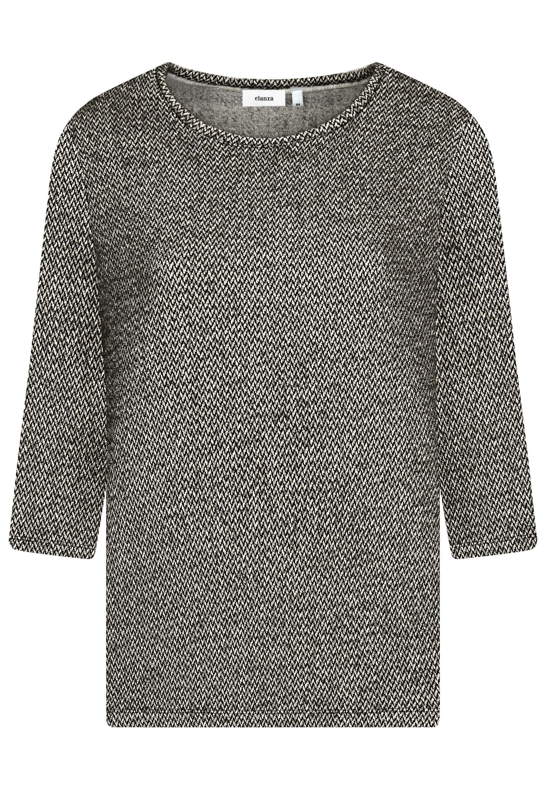 elanza T-Shirt Shirt mit grafischem Muster in Schwarz/Weiß (1-tlg)