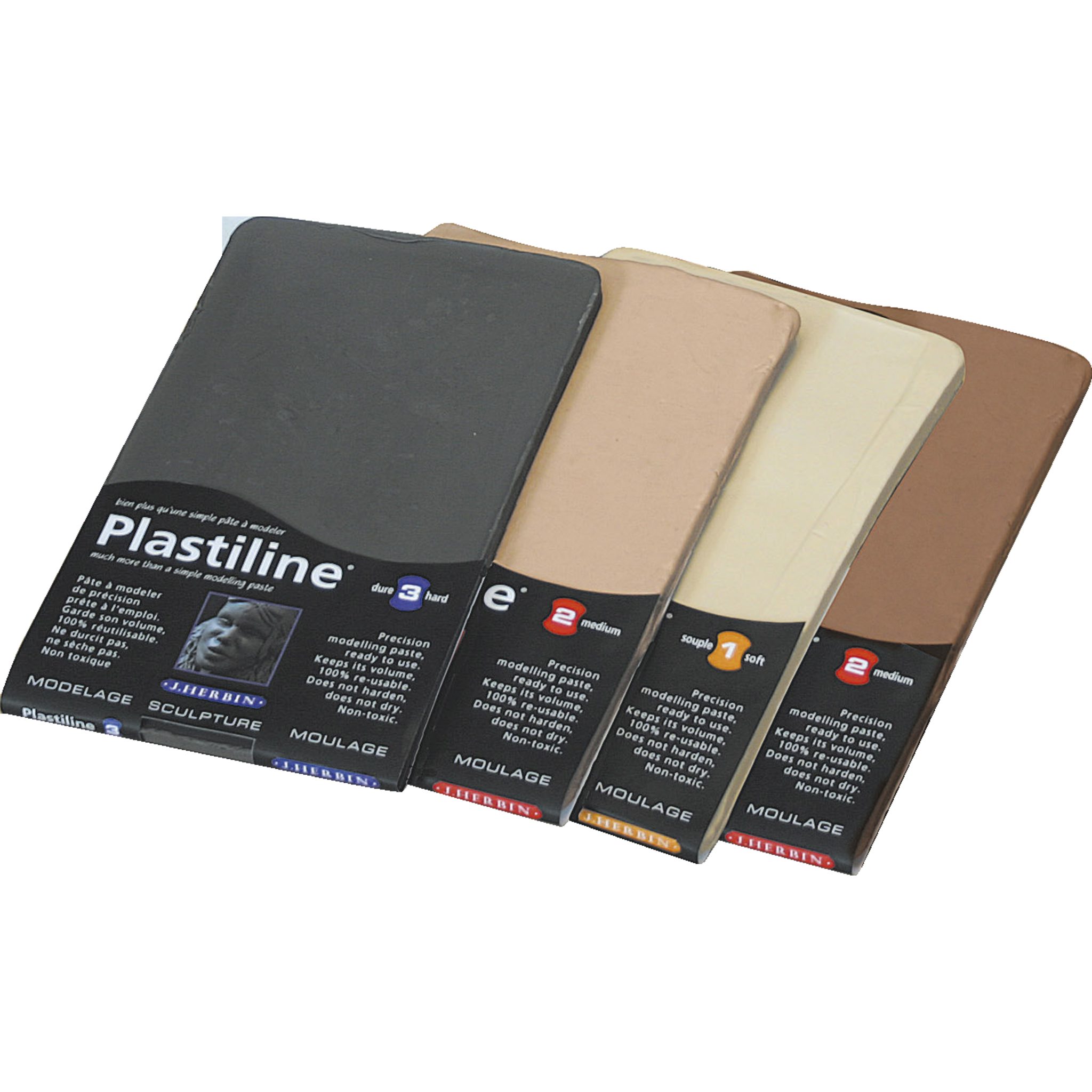 Plastiline Knete Block 750g, Härtegrad 1 (sehr weich) - Ockerrot 7340T