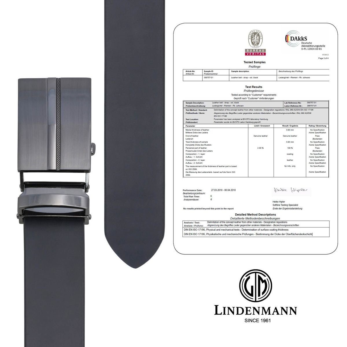 LINDENMANN Ledergürtel