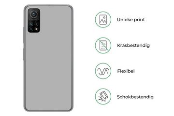 MuchoWow Handyhülle Grau - Unifarbener Druck, Phone Case, Handyhülle Xiaomi Mi 10T, Silikon, Schutzhülle