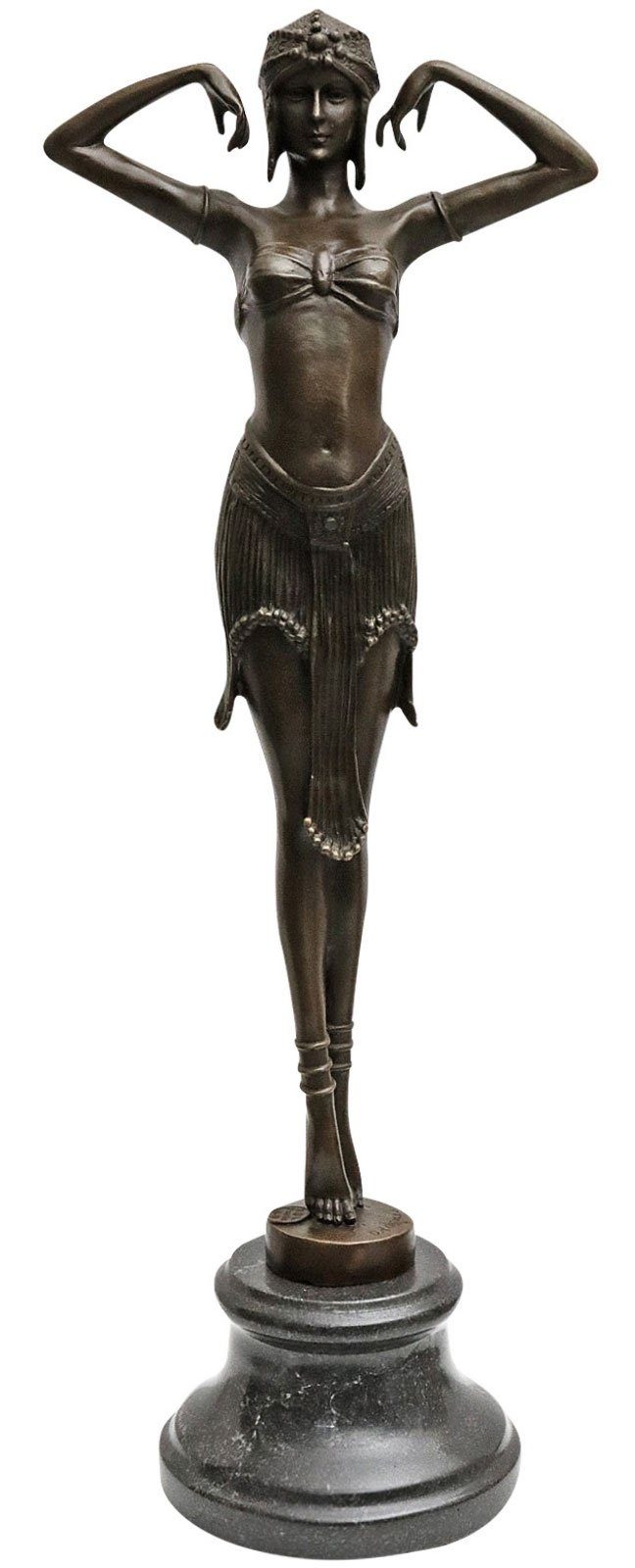 Aubaho Skulptur Bronzeskulptur Bronze Figur nach Antik-Stil Scarab Tänzerin R Chiparus