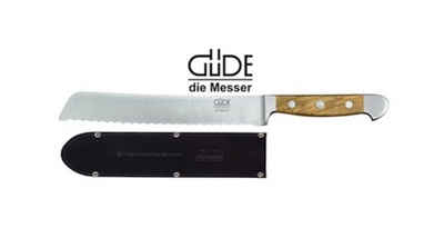 Güde Messer Solingen Kochmesser Güde Messer Brotmesser, Olive 21 cm & gratis Lederscheide