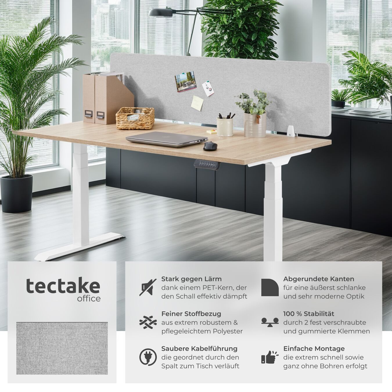 tectake Raumteiler Schreibtisch Trennwand, in 2 günstig online kaufen