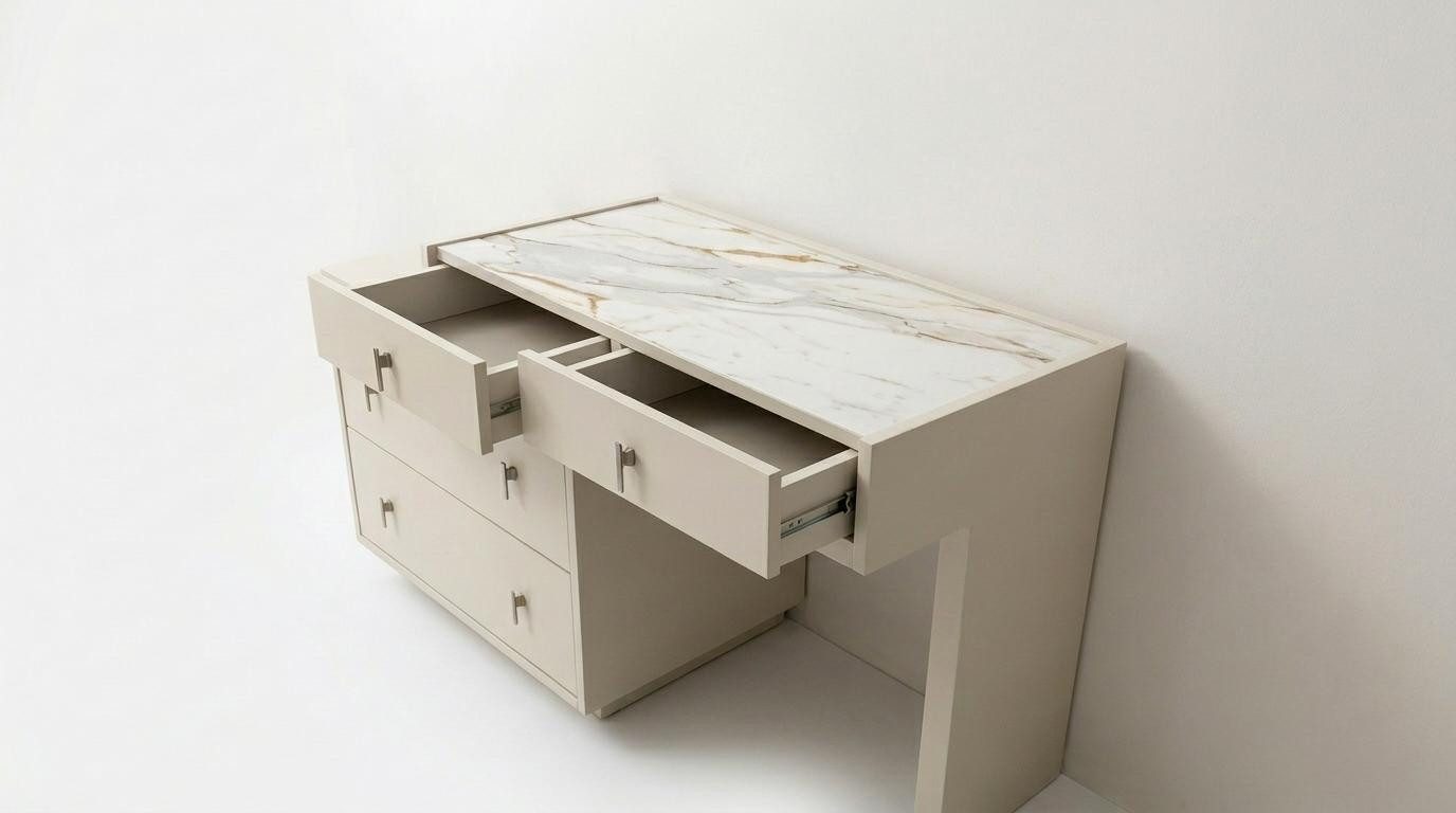 JVmoebel Schminktisch Kommode Bequem Stilvoll Beige Minimalistisch Geräumig Modern, Made in Europa