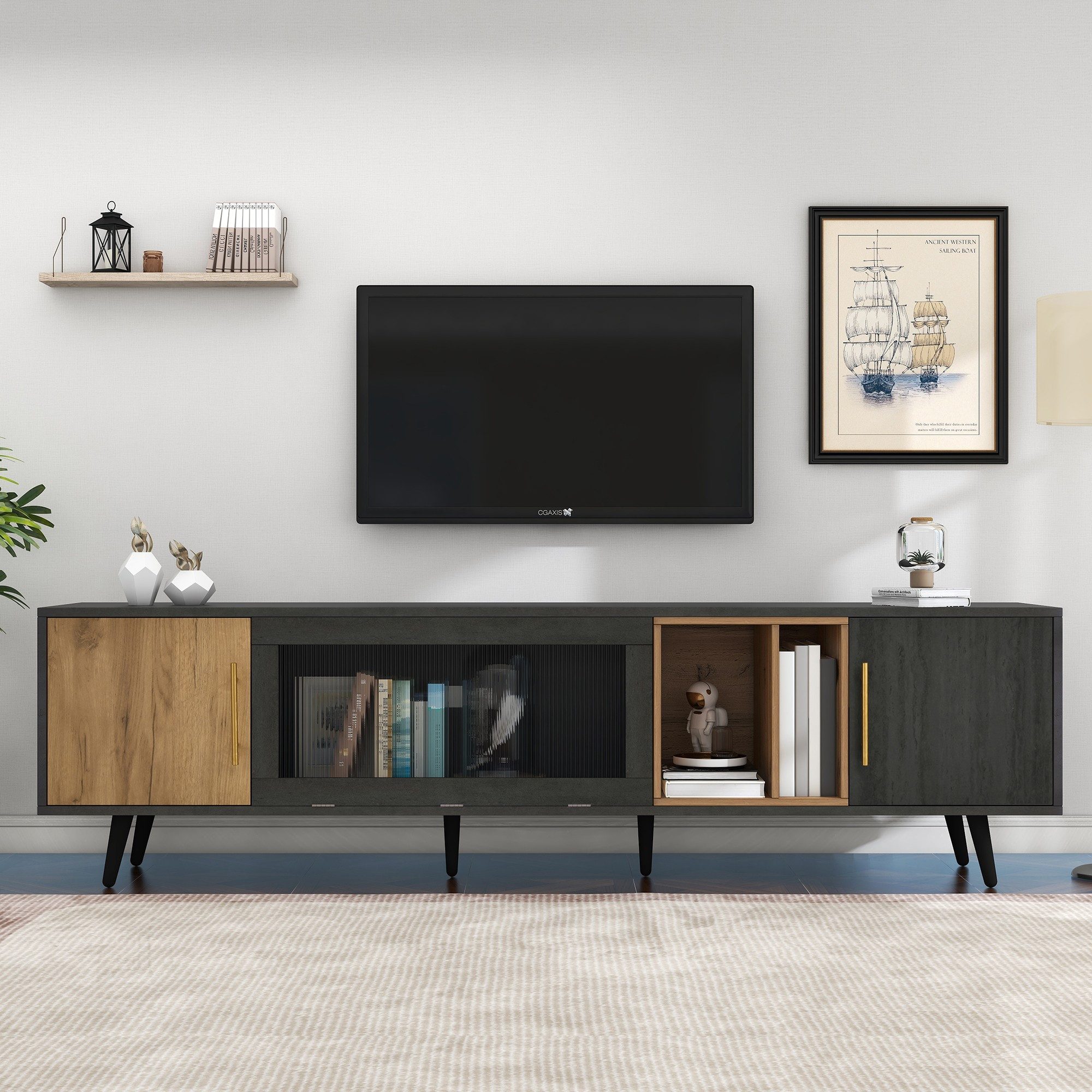 TV-Schrank Lowboard TV-Ständer Holz TV-Boards