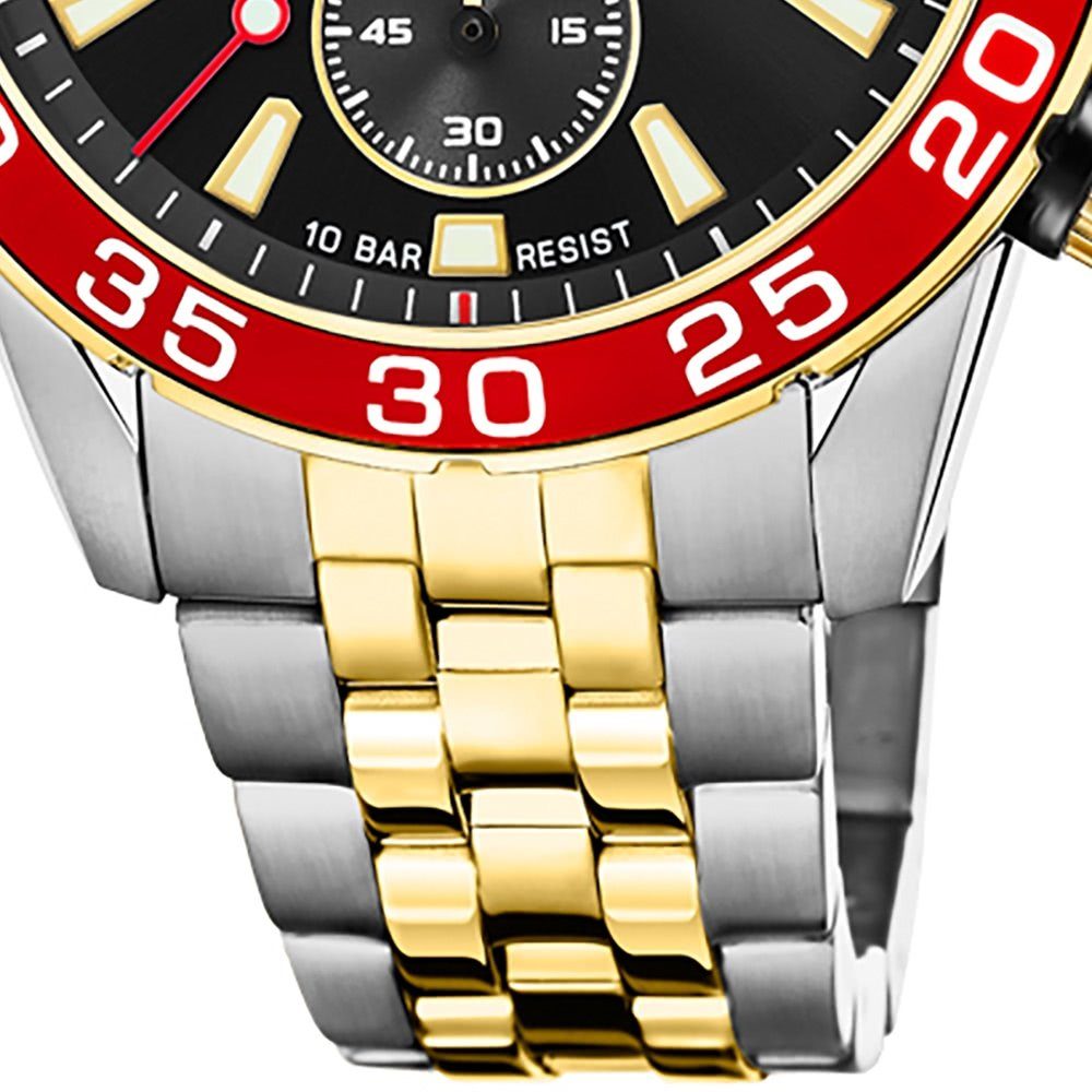 Lotus Quarzuhr Lotus Herren Armbanduhr 18767/4, (Chronograph), Herrenuhr rund, groß (ca. 44mm), Edelstahlarmband, Fashion-Style