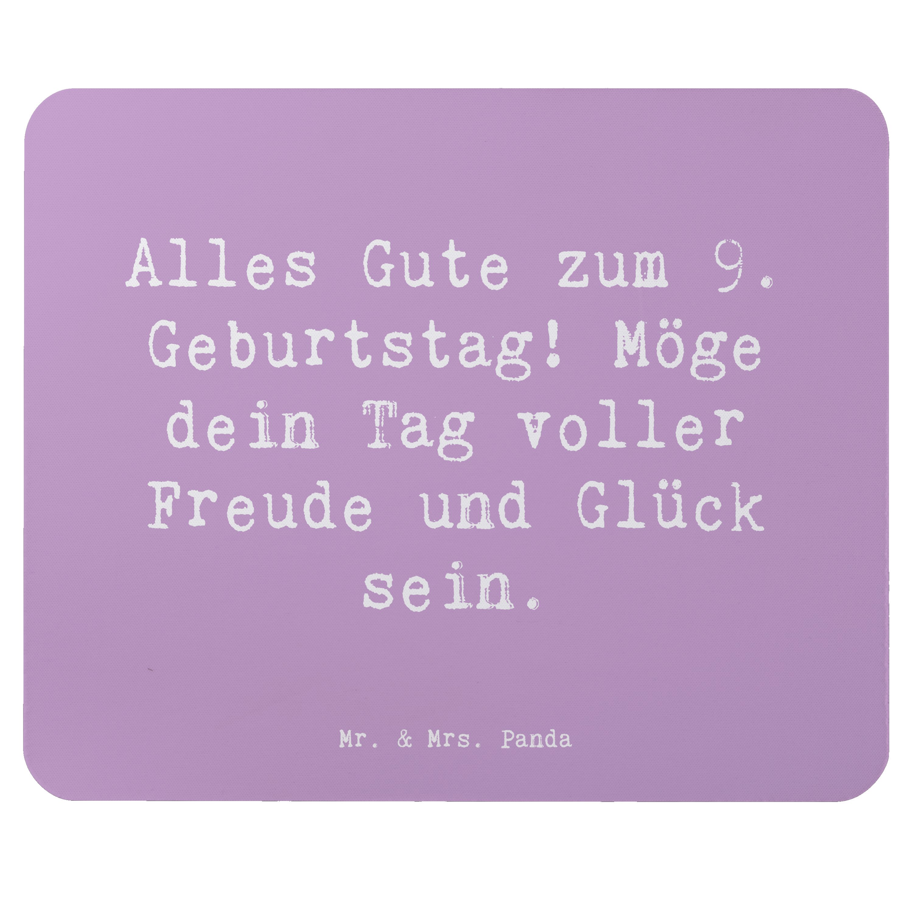 Mauspad Spruch 9. Geburtstag Freude - Lavendeltraum - Geschenk, Freude und Gl