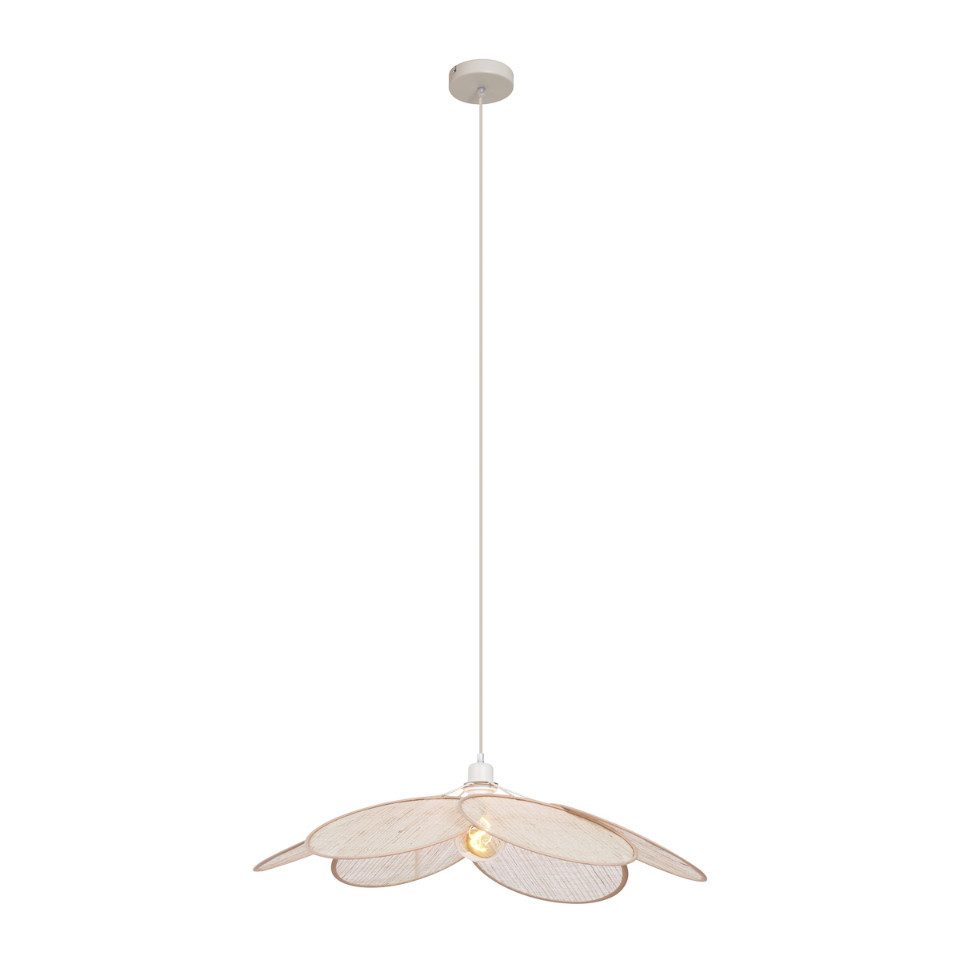 Qazqa Pendelleuchte Aisha, ohne Leuchtmittel, E27, Crème, Japandi, Leinen, günstig online kaufen