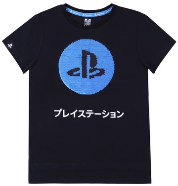 Sarcia.eu Kurzarmbluse Schwarze Bluse mit PlayStation-Pailletten 14-15 Jahre
