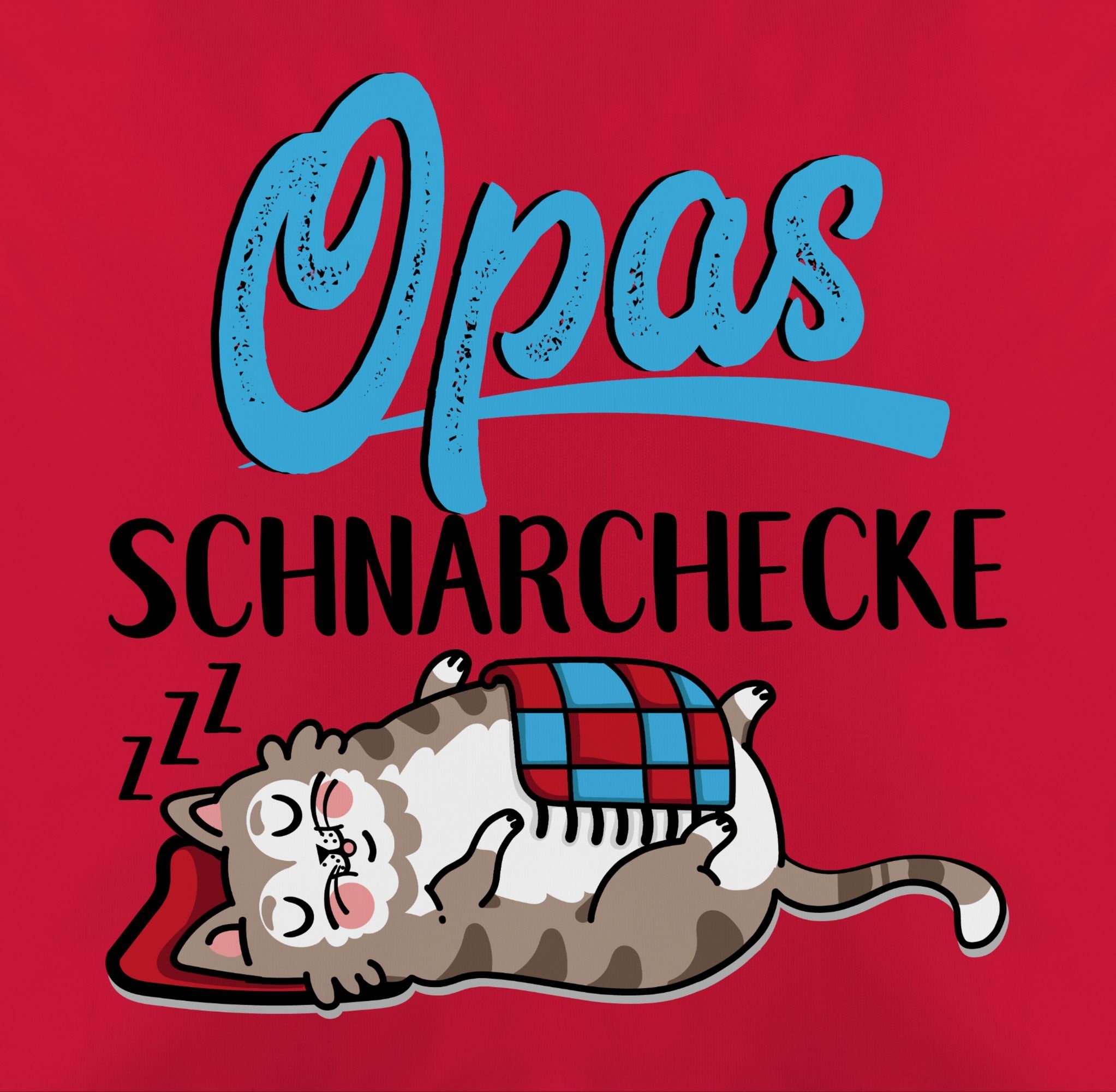 Schnarchecke Katze - Großvater Opas Dekokissen 2 Opa schwarz/blau, Shirtracer Rot