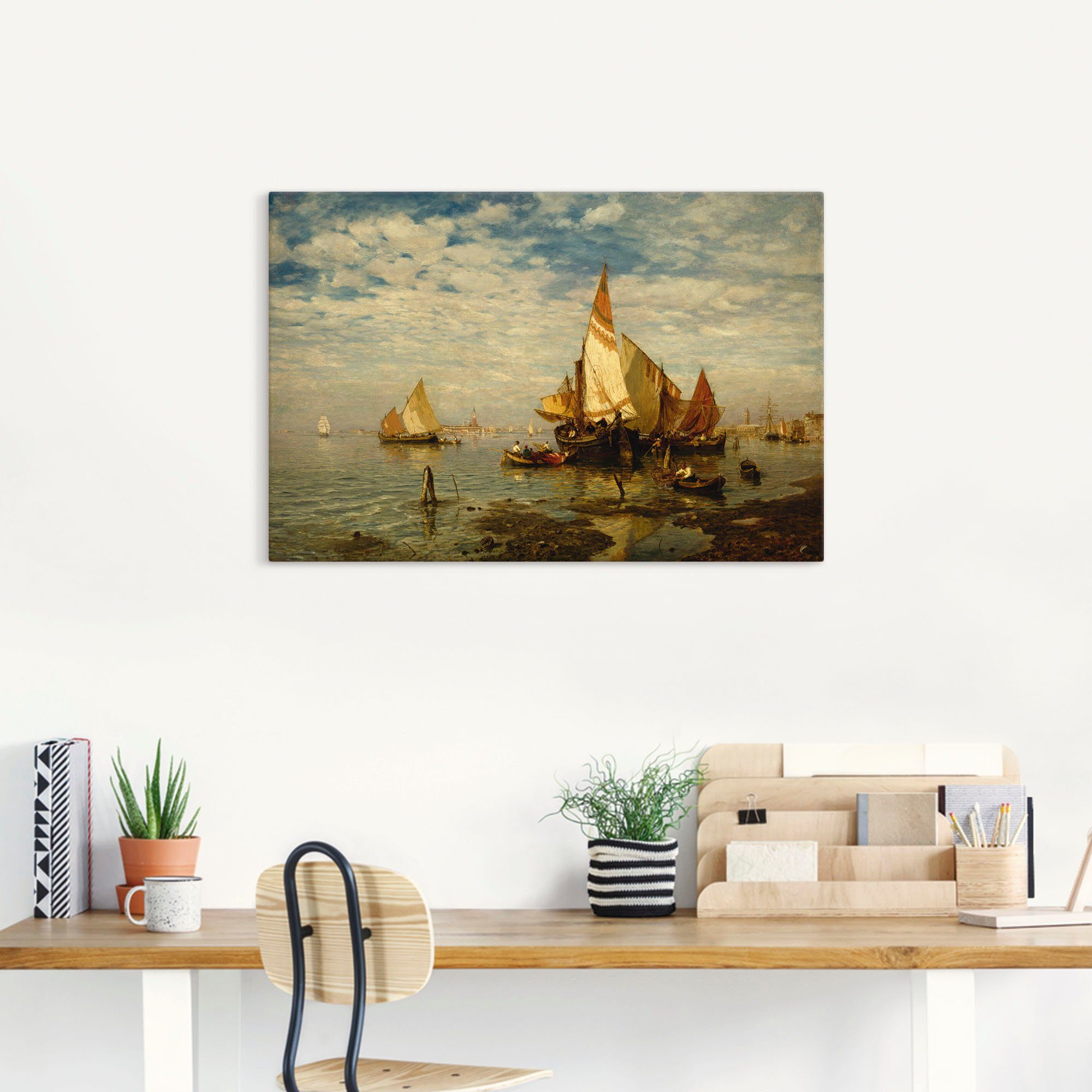 Artland Lagune Bilder oder Schiffen & Alubild, Größen St), versch. bei Booten Leinwandbild, von der in Venedig, (1 Poster Wandaufkleber Wandbild In als