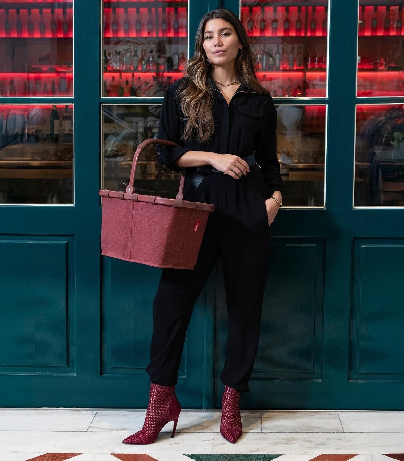 REISENTHEL® Einkaufskorb CARRYBAG TWIST MAROON, Rot, Aluminium, Polyester, 22 l, Wasserabweisend, B 48 x H 29 x T 28 cm