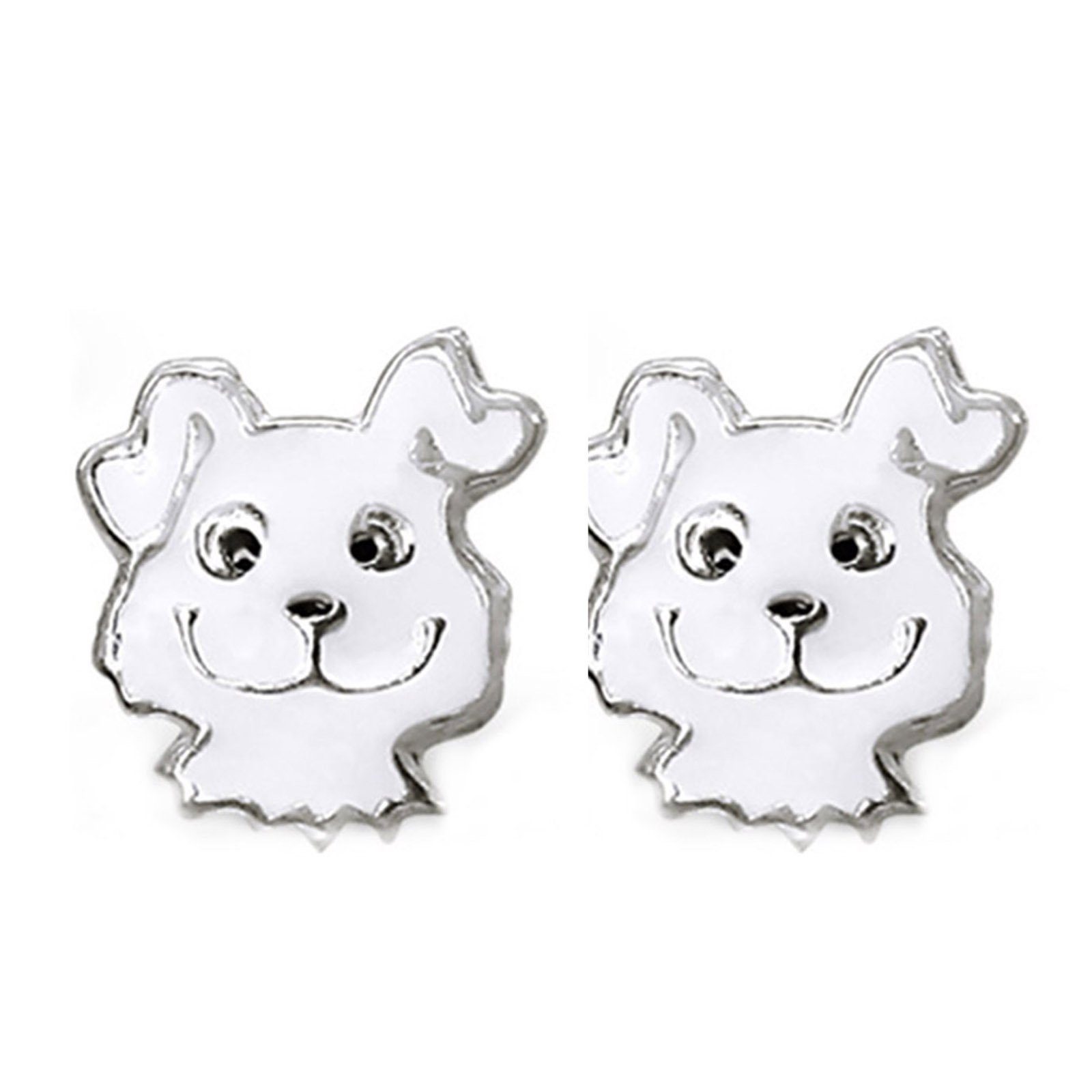 schmuck23 Paar Mädchen Silberohrringe Geschenk Ohrringe 925 Ohrstecker Kinder Hund Kinderschmuck echte Silber